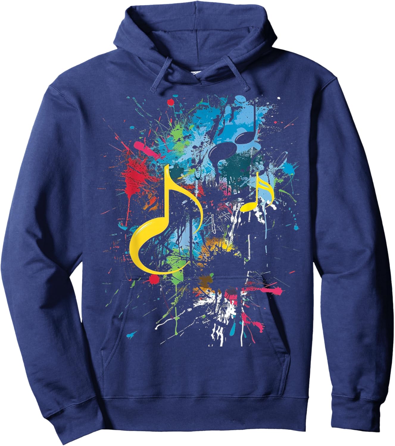 Musical Notes Graffiti Hoodie - Hoodie | Navy
