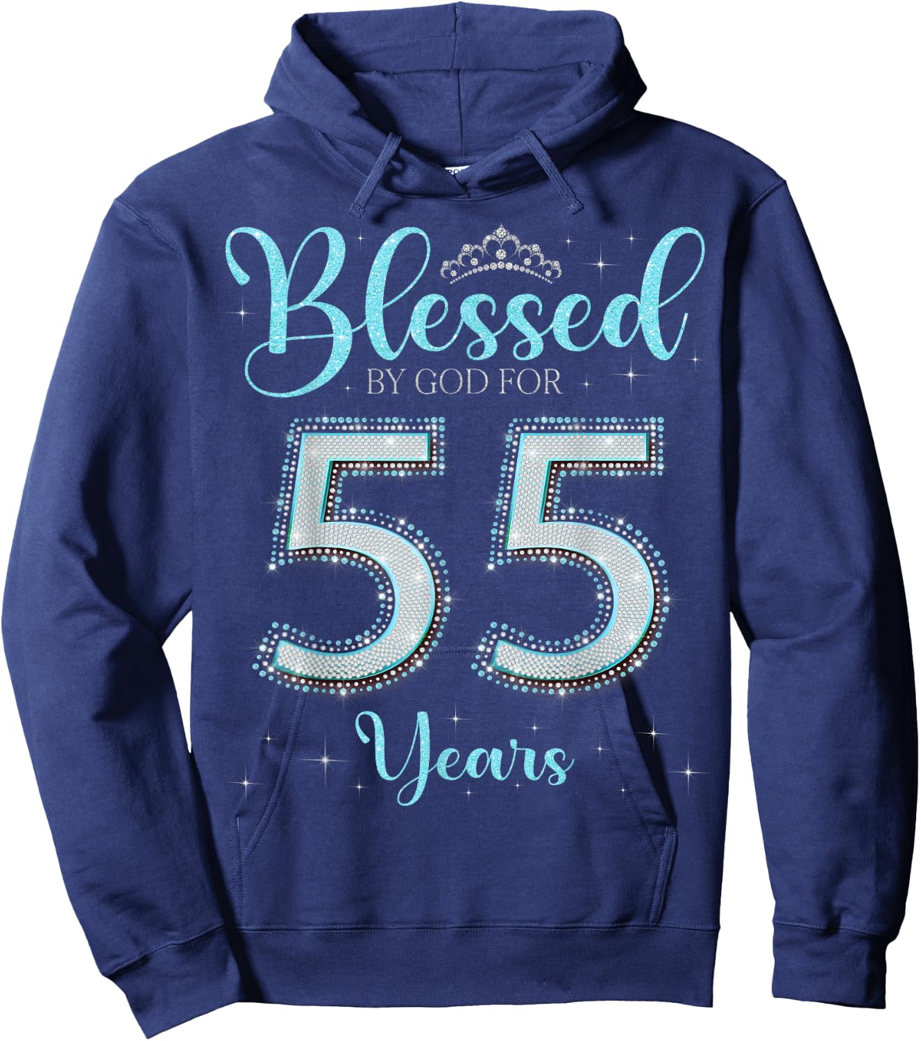 Blessed By God For 55 Years Old 55th Birthday 55th Bday Hoodie - Hoodie | Navy