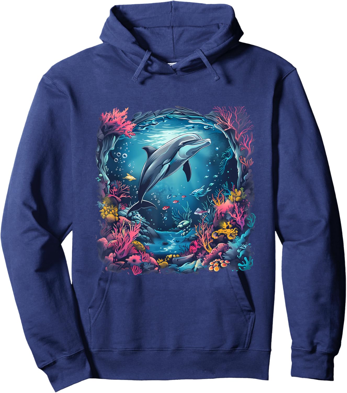 Sea Ocean Animal Art Dolphin Ocean Sea Animal Dolphin Lover Hoodie - Hoodie | Navy