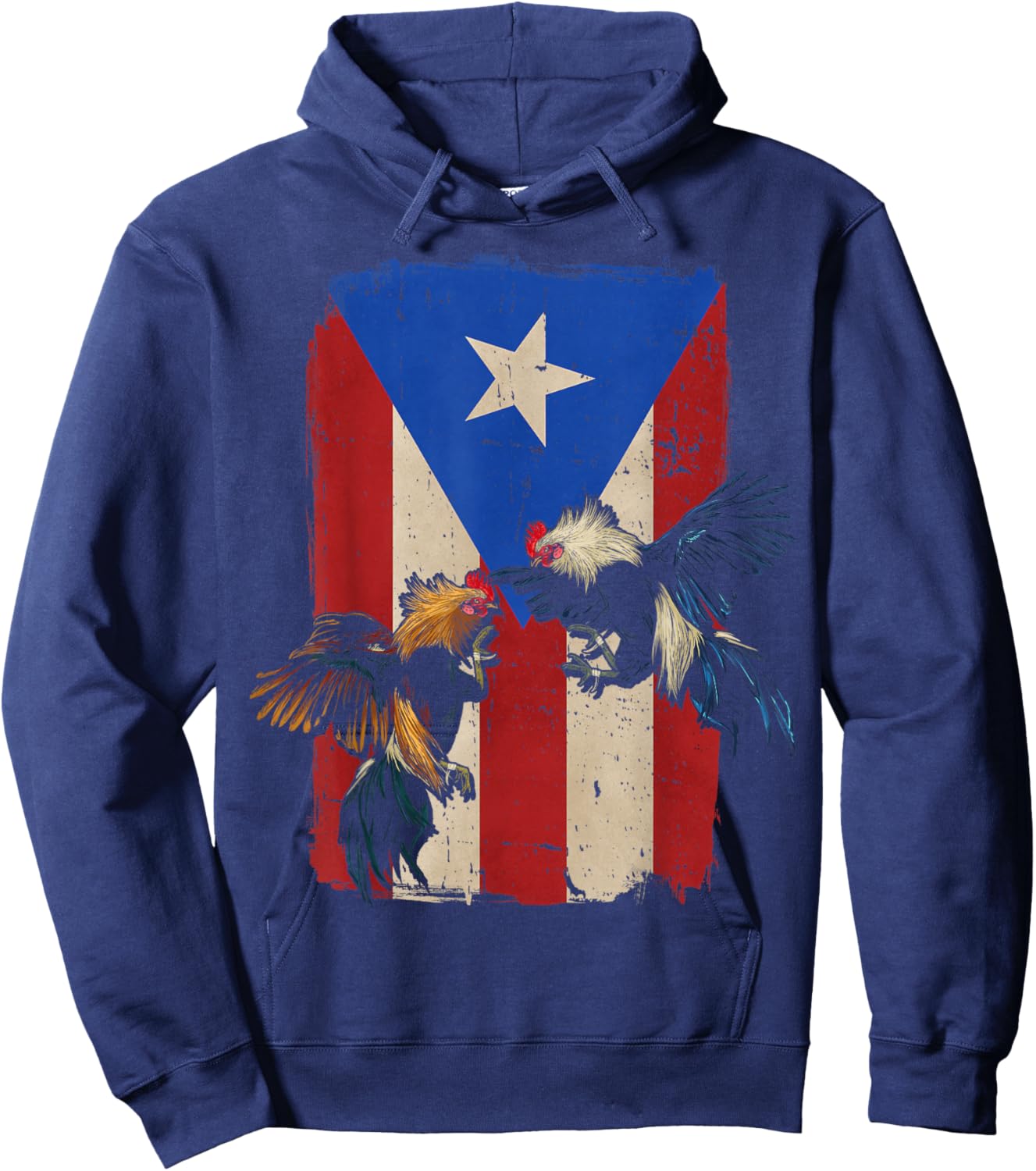Puerto Rico Flag Cockfighter Game Fowl Cockfighting Rooster Hoodie - Hoodie | Navy