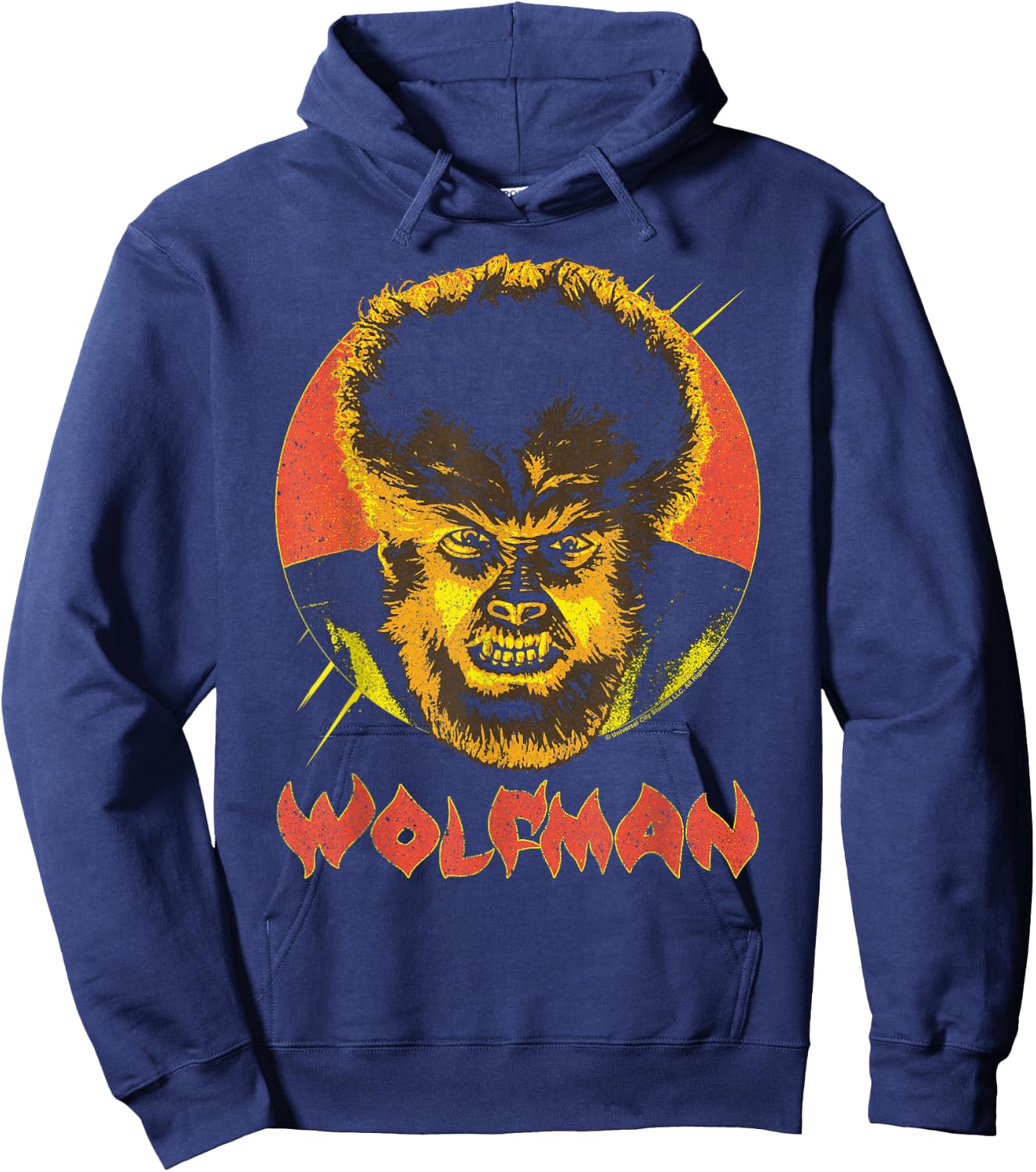 Universal Monsters The Wolfman Circle Portrait Hoodie - Hoodie | Navy