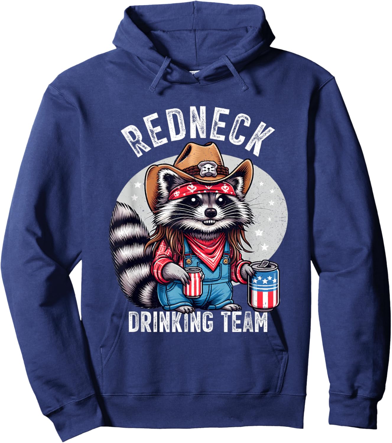 Redneck Raccoon Mullet White Trash Party Attire Hillbilly Hoodie - Hoodie | Navy