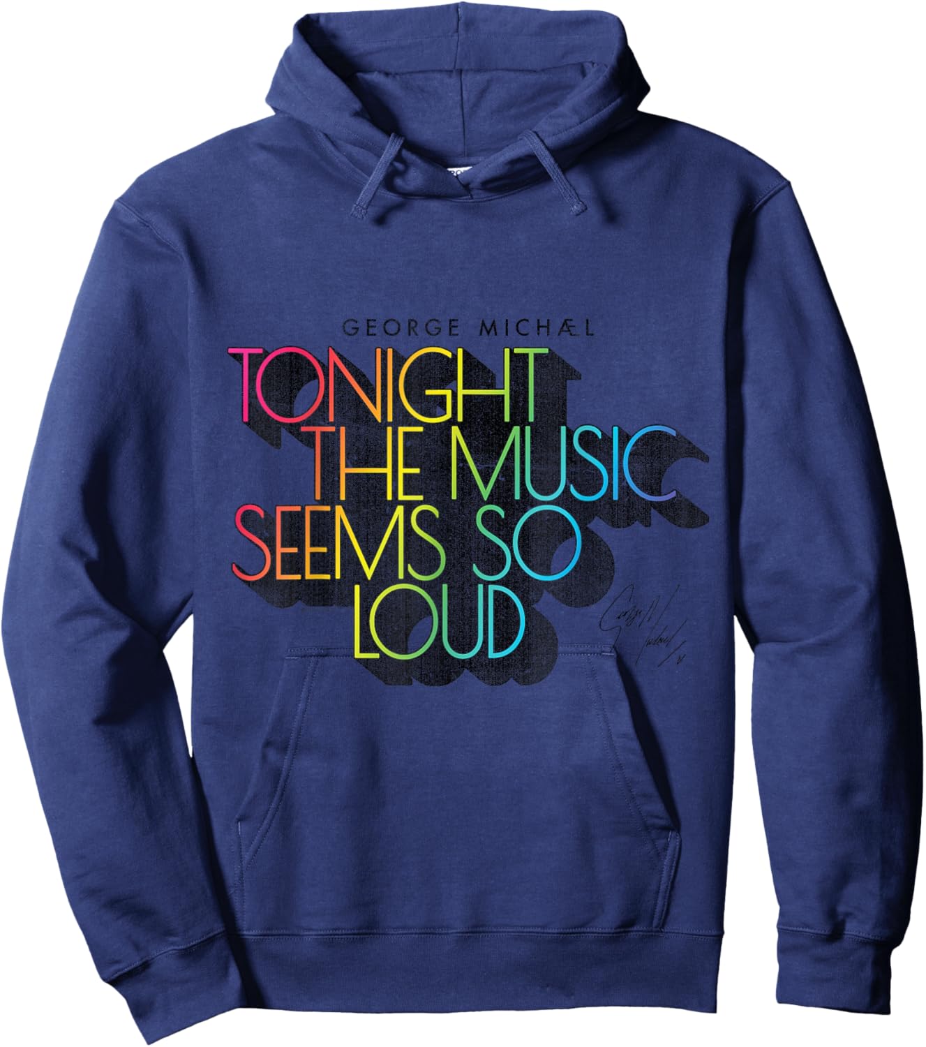George Michael Tonight The Music Retro Rainbow (Dark) Hoodie - Hoodie | Navy