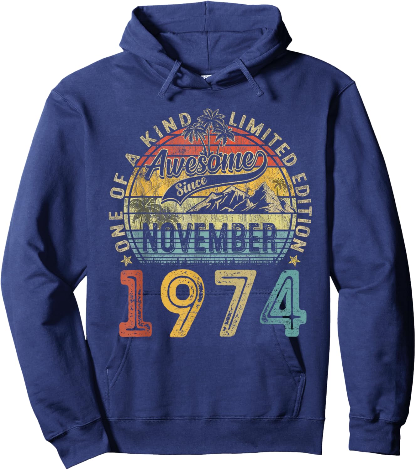 Vintage November 1974 50 Years Old 50th Birthday Gifts Women Hoodie - Hoodie | Navy