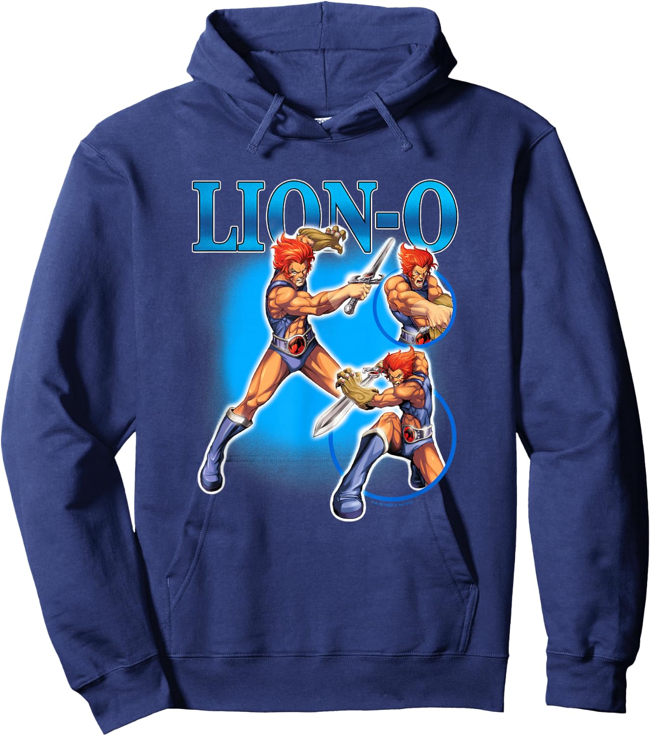 ThunderCats Iconic Lion-O Retro Vintage Collage Chest Poster Hoodie - Hoodie | Navy
