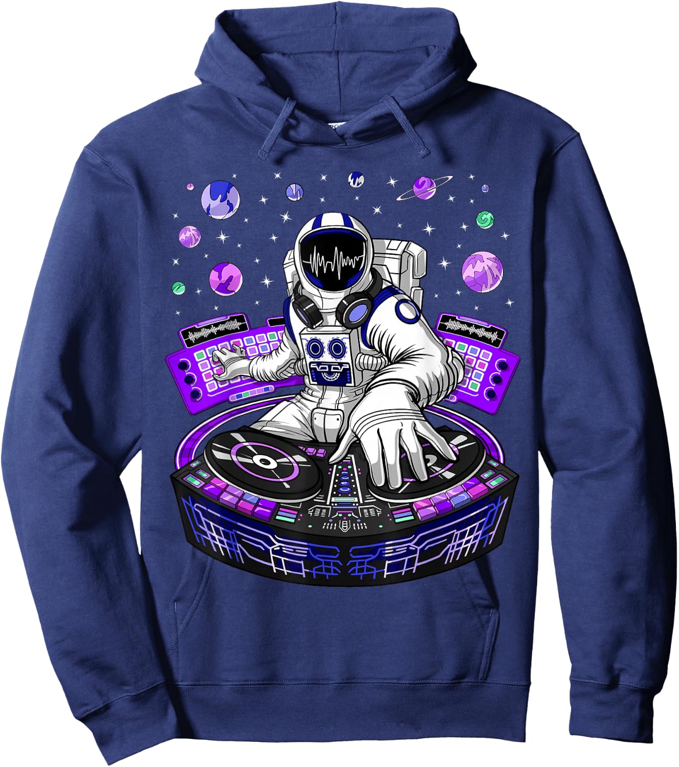 Astronaut Psychedelic Music DJ Psytrance Techno EDM Festival Small Hoodie - Hoodie | Navy
