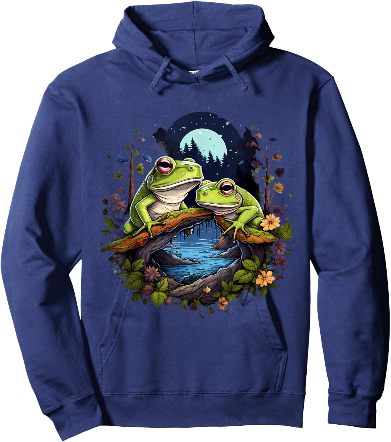 Frog Artwork Nature Forest Animal Lovers Wildlife Toad Hoodie - Hoodie | Navy
