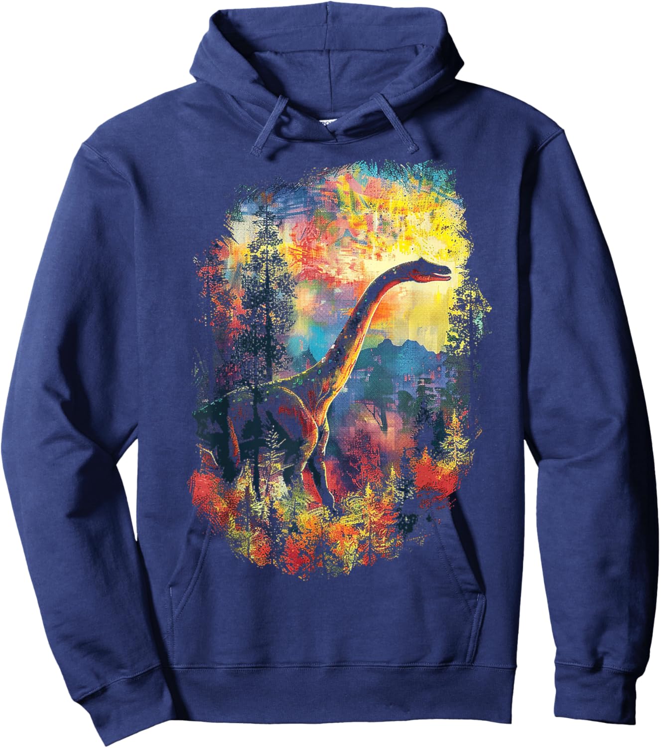 Apatosaurus Dinosaur Motif Artwork Apatosaurus Hoodie - Hoodie | Navy