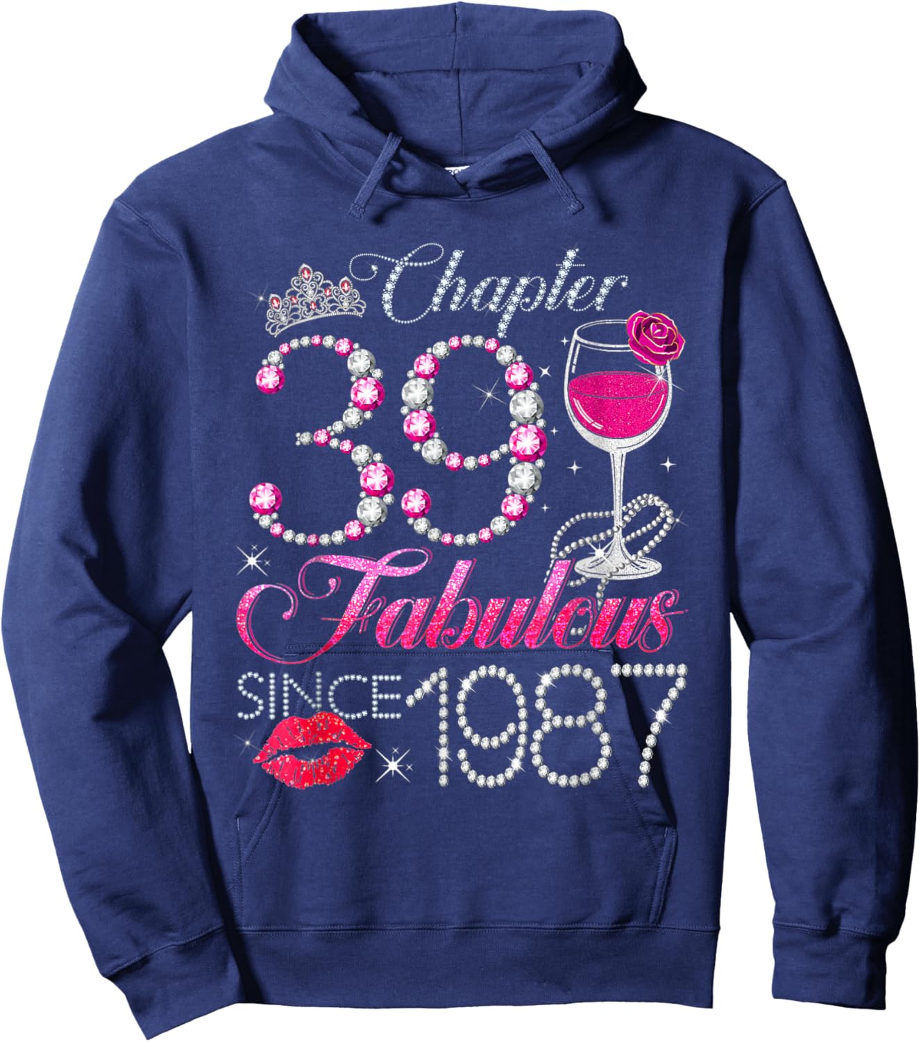 Chapter 39 Fabulous Since 1987 39th Birthday Queen Diamond Hoodie - Hoodie | Navy