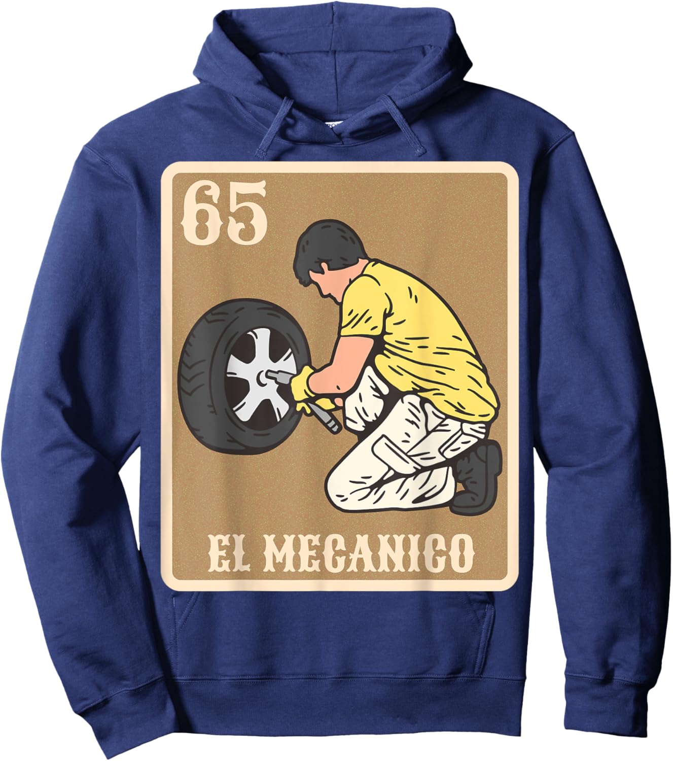 EL Mecanico Lottery Gift Spanish Bingo Card Game Hoodie - Hoodie | Navy