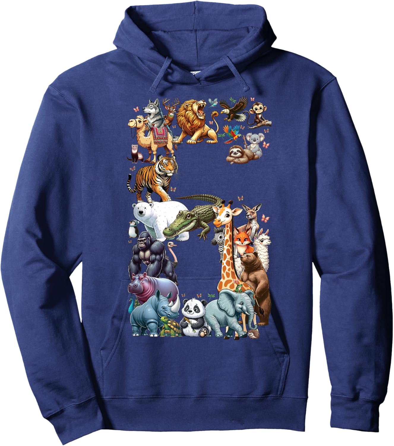 6. Geburtstag 6 Jahre alt Zoo Tiere Wildlife Safari Dschungel Hoodie - Hoodie | Navy