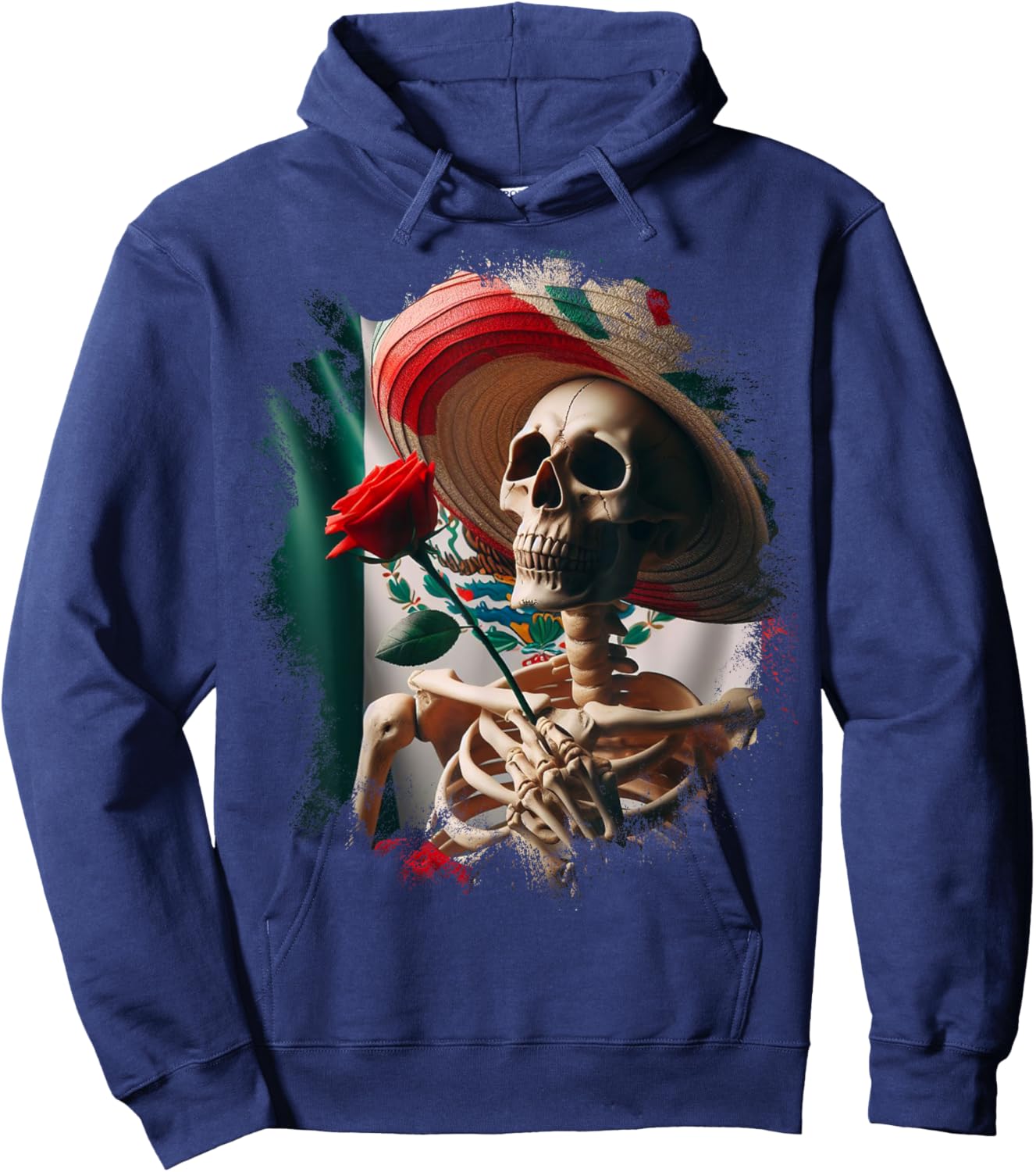 Mexico Gift Rose Tijuana Mexican Hispanic Pride Poncho Hoodie - Hoodie | Navy