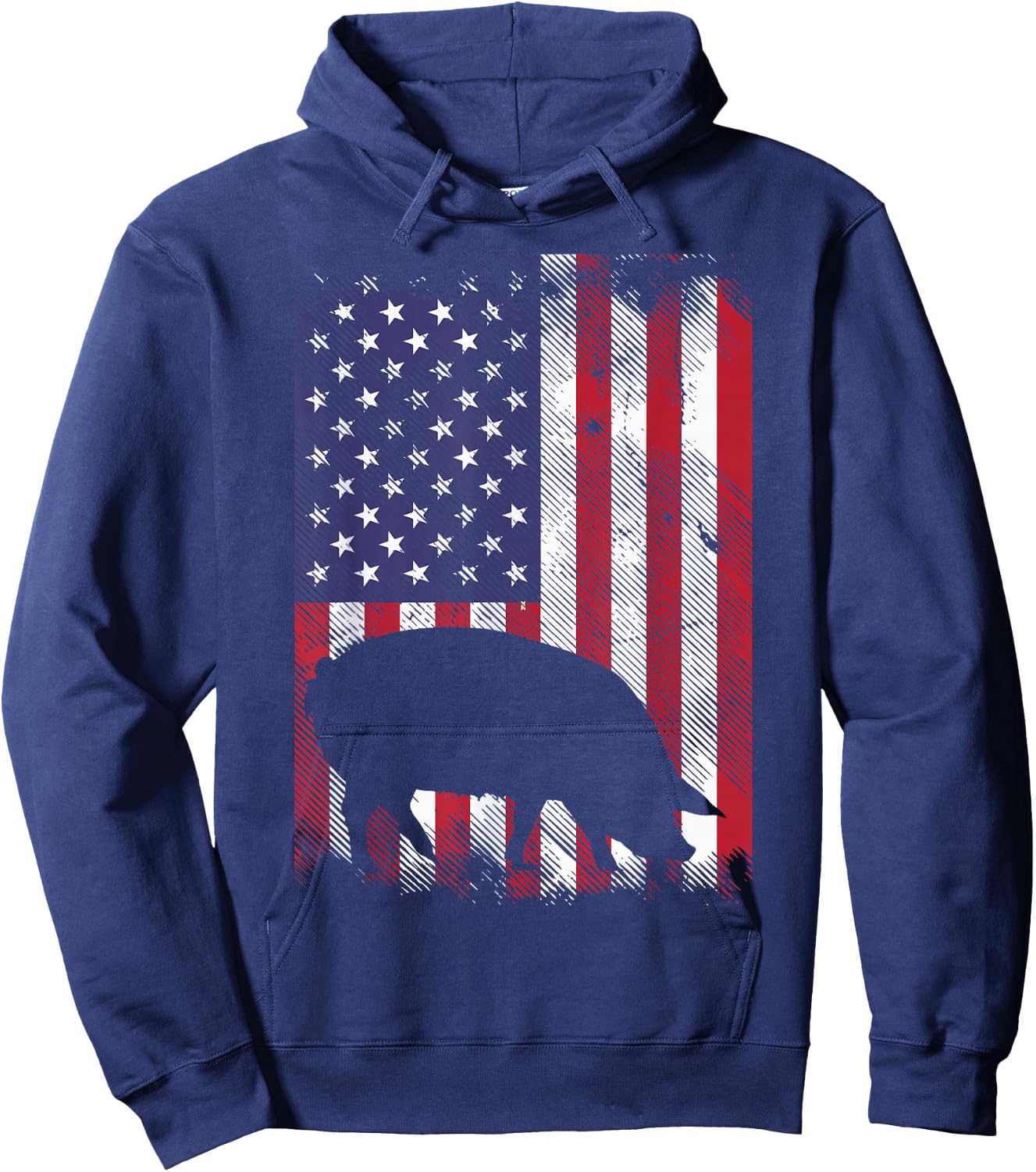 American Flag Pig Vintage Farm Animal Patriotic Farmer Gift Small Hoodie - Hoodie | Navy