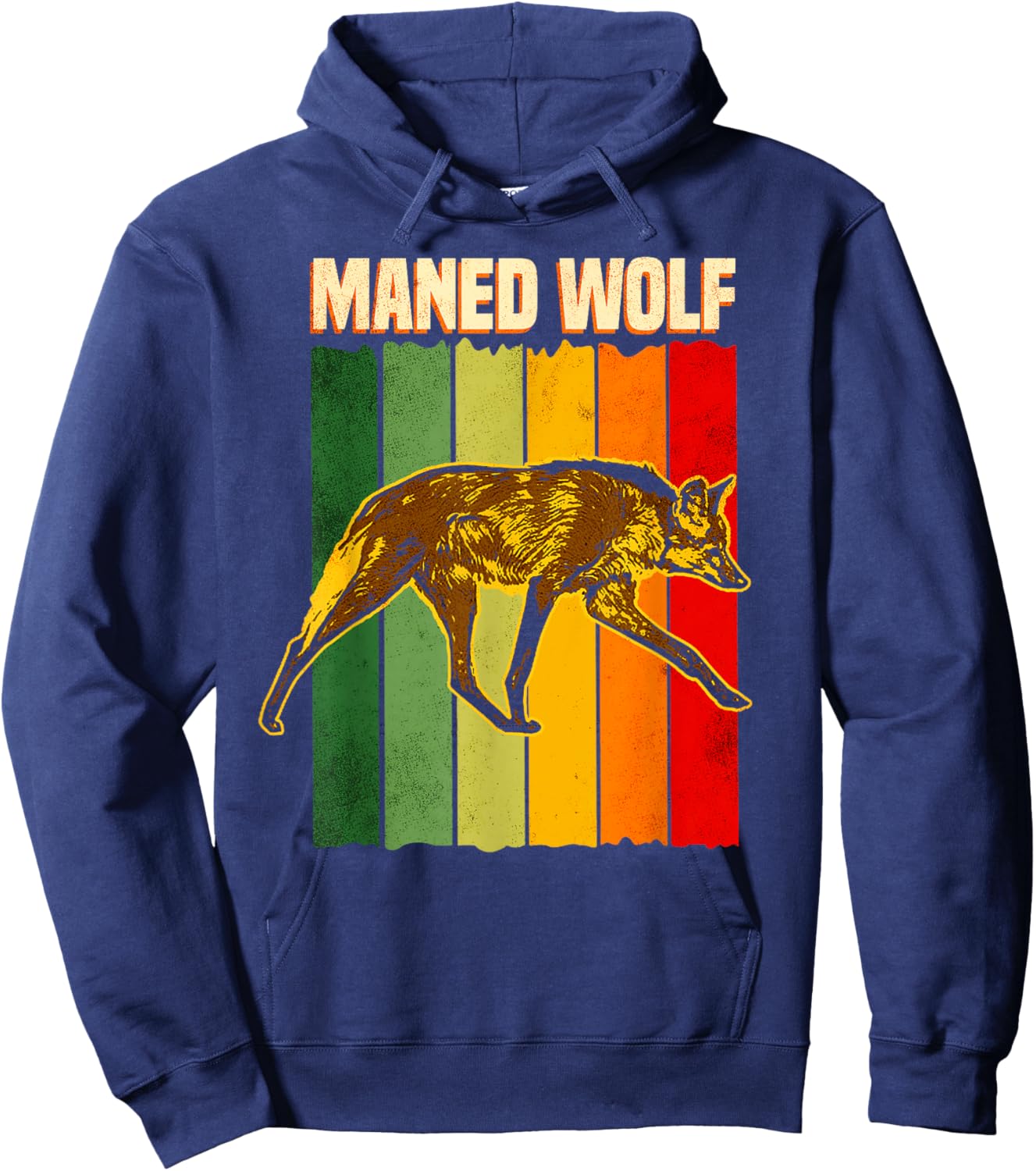 Maned Wolf South America Animal Colorful Hoodie - Hoodie | Navy