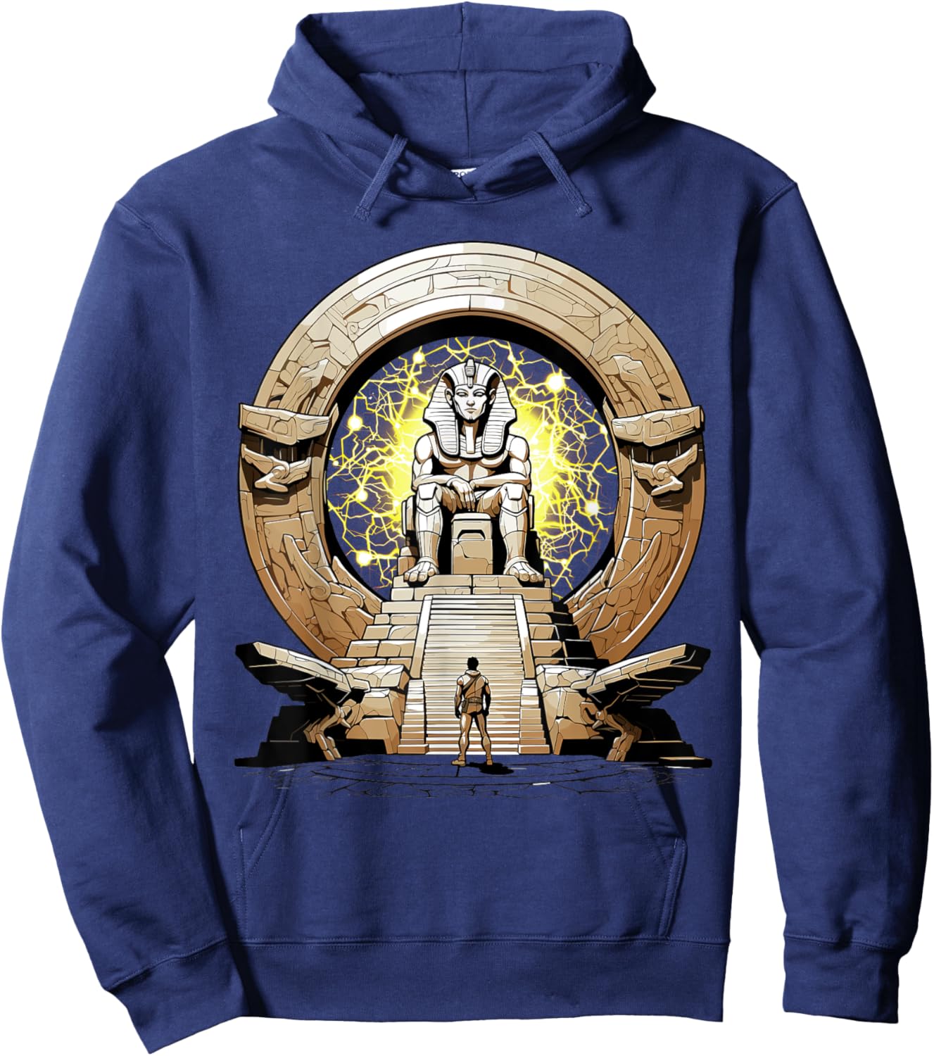 Ancient Deity Osiris stepping through a stargate portal Hoodie - Hoodie | Navy