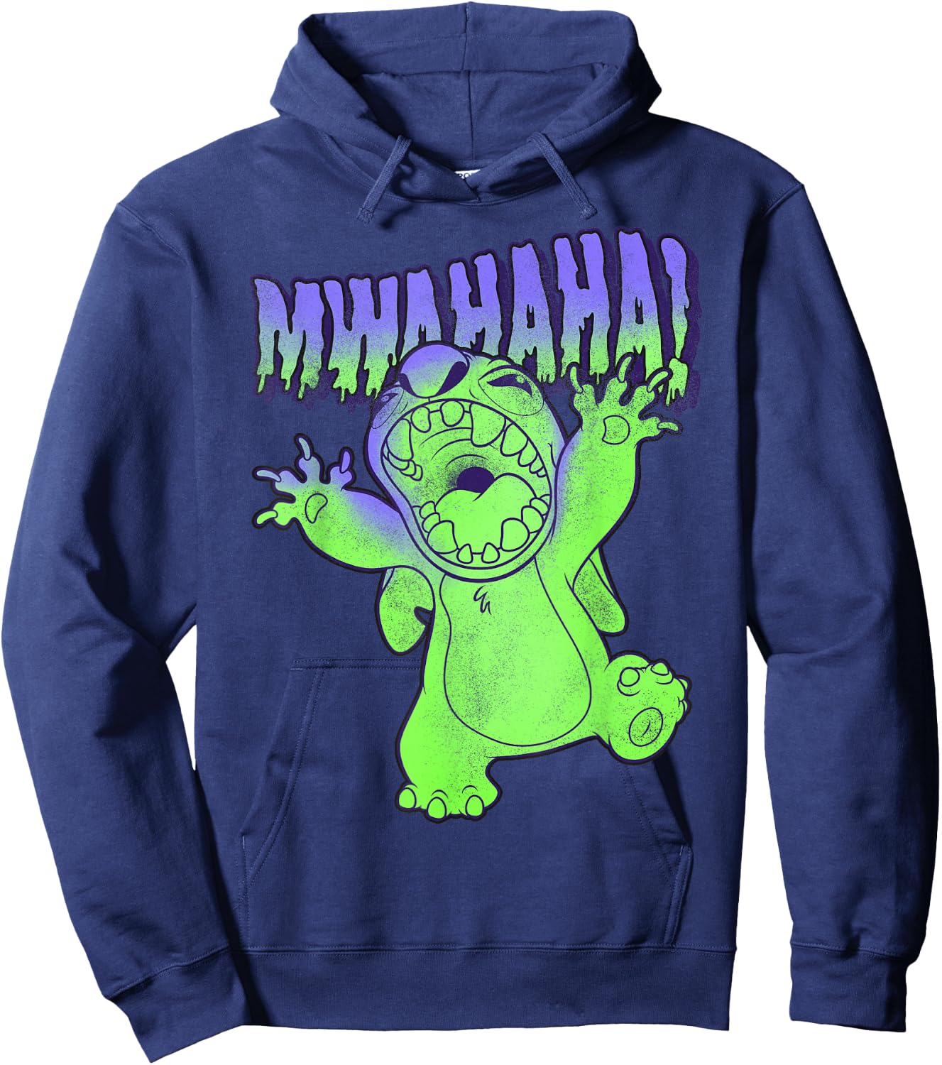 Disney Lilo & Stitch Halloween Stitch Mwahaha Portrait Hoodie - Hoodie | Navy