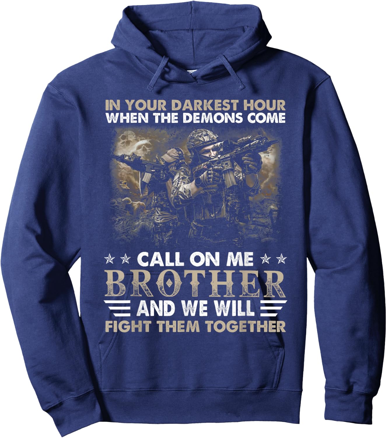In your darkest hour when the demons come call on memory day Hoodie - Hoodie | Navy
