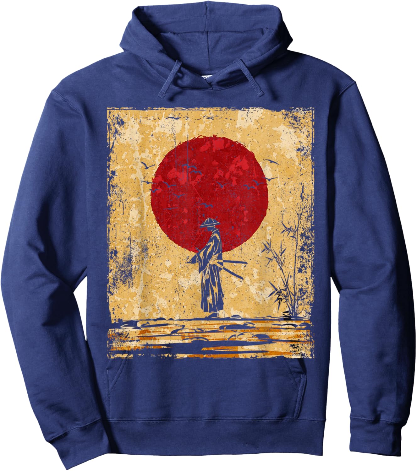 Samurai Japanese Art Vintage Fighter Retro Hoodie - Hoodie | Navy