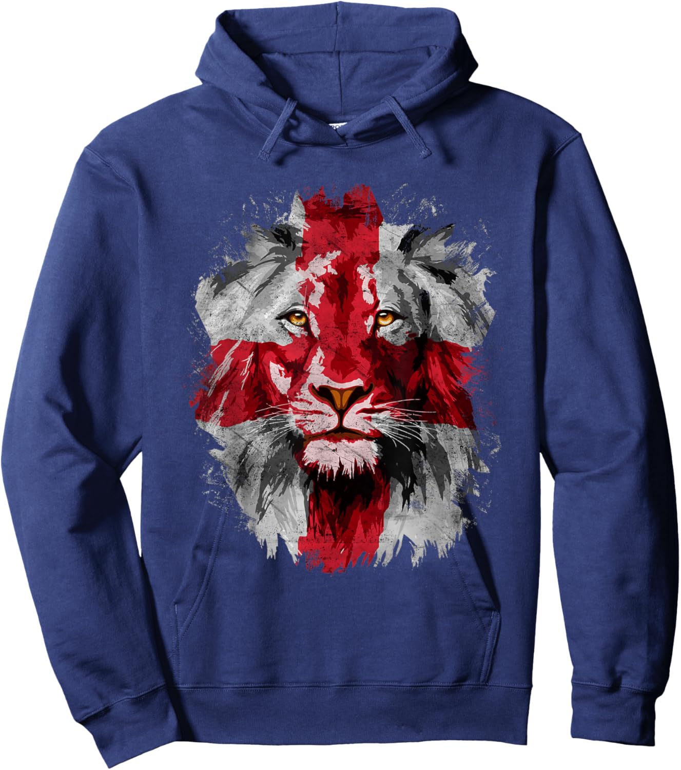 Vintage England National Flag Lion Face English England Flag Hoodie - Hoodie | Navy