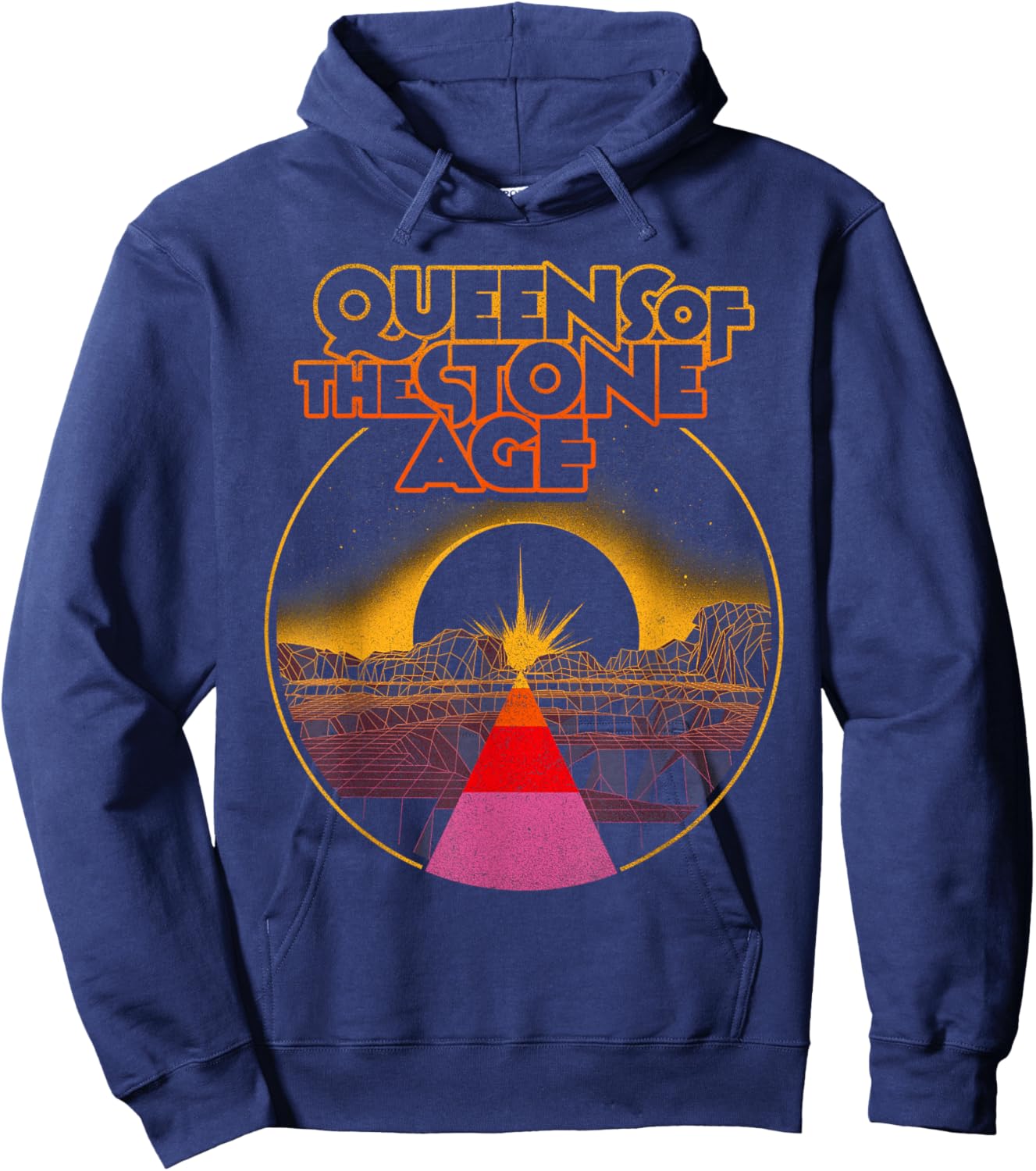 Official Queens of The Stone Age Desert Sun Hoodie - Hoodie | Navy