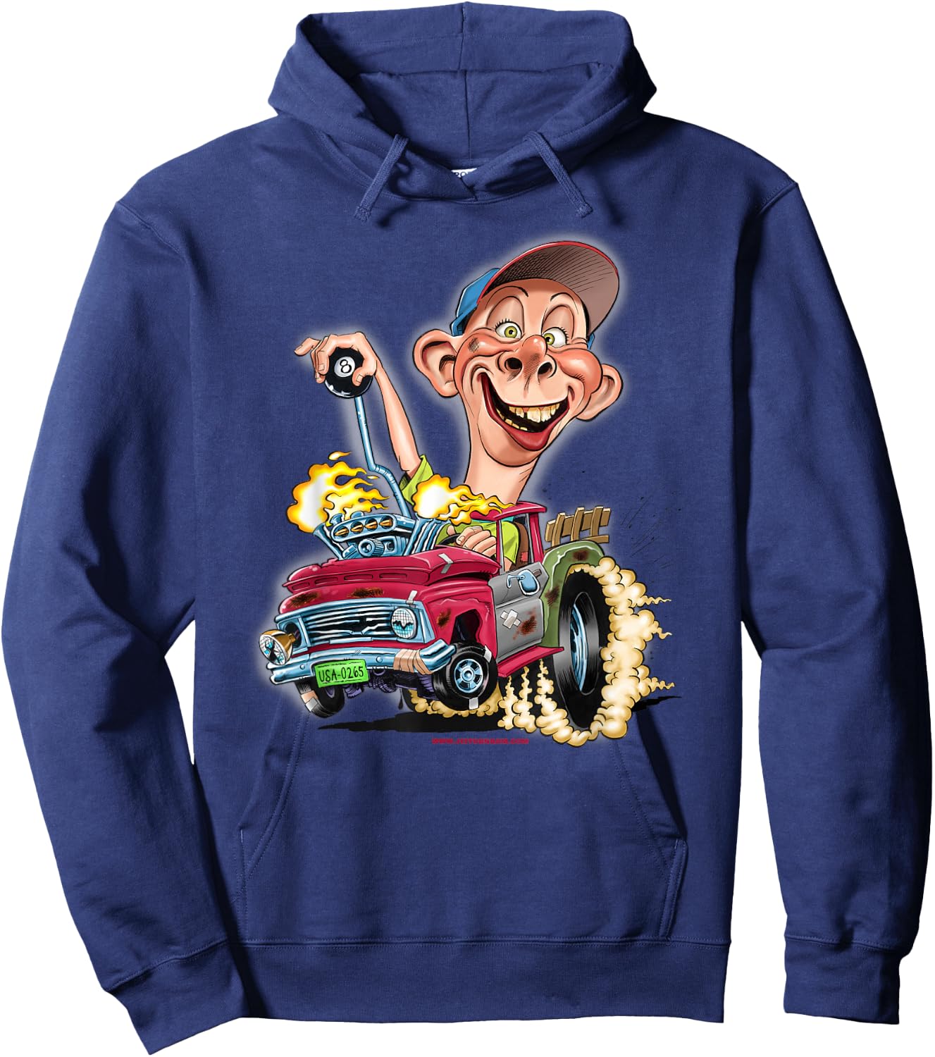 Jeff Dunham - Bubba J Hot Rod Pick Up Truck Hoodie - Hoodie | Navy