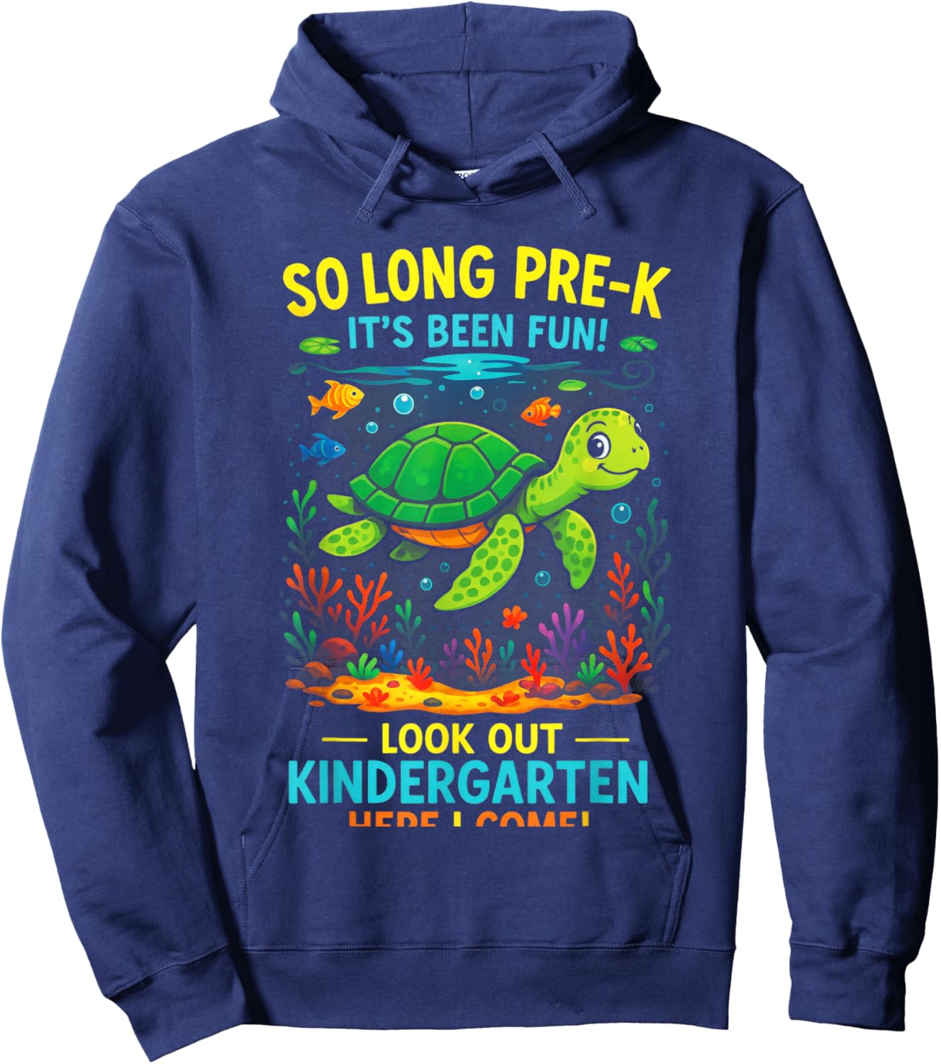 So Long Pre-K - Preschool Graduation Turtle Theme Hoodie - Hoodie | Navy