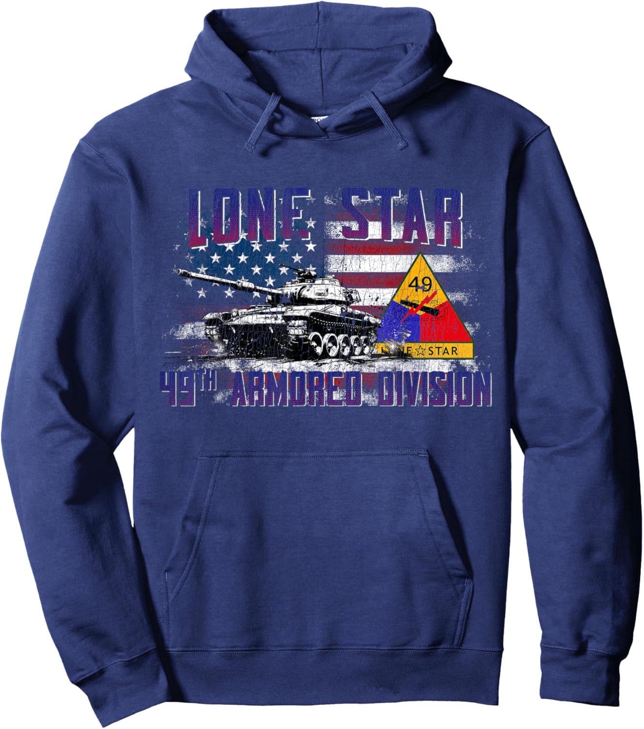 Veteran 49th Armored Division Lone Star Vintage Gifts Hoodie - Hoodie | Navy