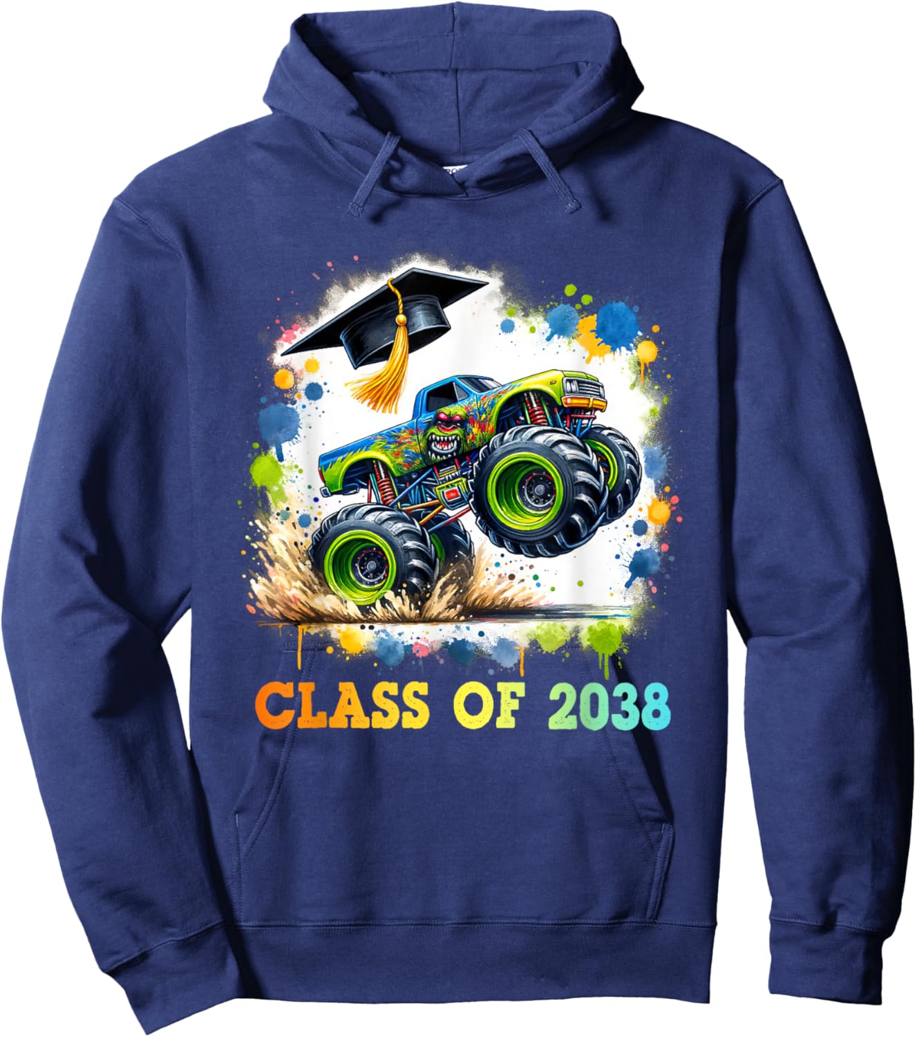 Class Of 2038 Monster Truck Boys Kids Colorful Hoodie - Hoodie | Navy