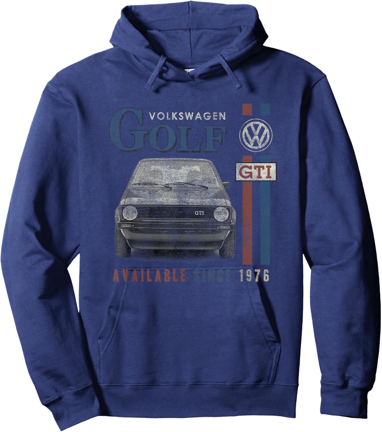 Volkswagen Golf GTI Racing Distressed , Small Hoodie - Hoodie | Navy