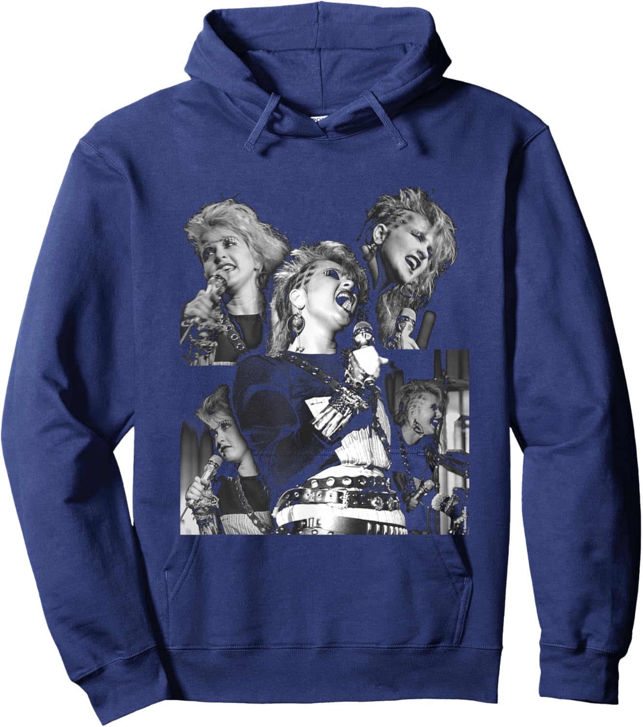 Singer Cyndi Lauper Live Montage by Allan Ballard Hoodie - Hoodie | Navy