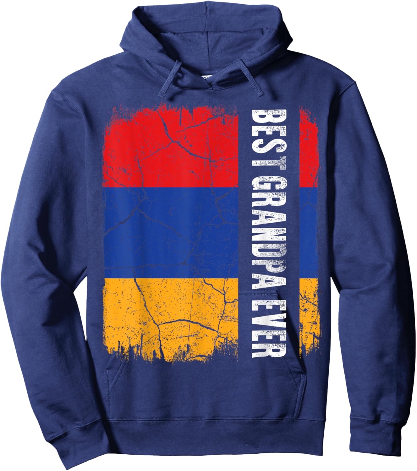 Best Armenian Grandpa Ever Armenia Flag Father's Day Hoodie - Hoodie | Navy