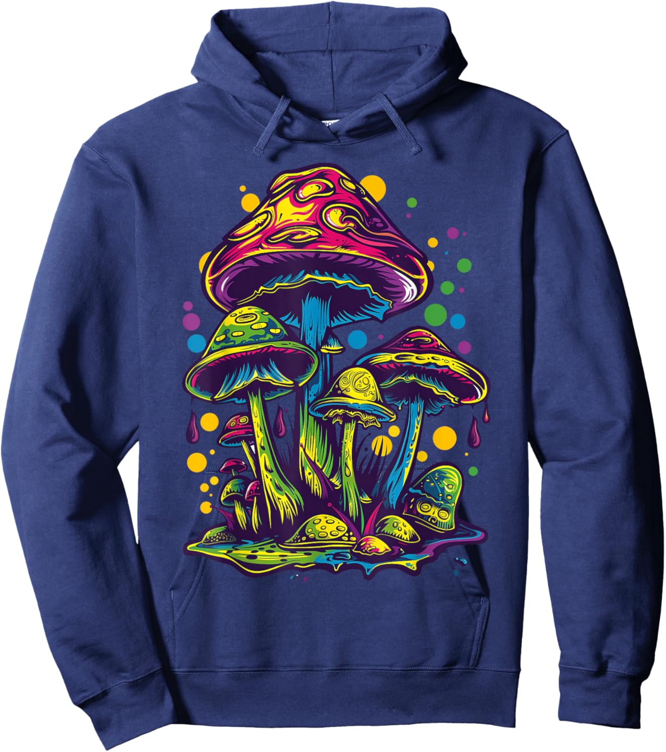 Magic Mushrooms Toadstools Fungi Psychedelic Festival Hoodie - Hoodie | Navy