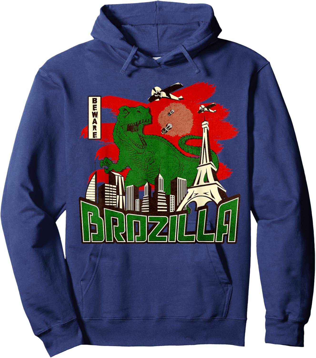 Brozilla Japanese Monster Big Brother or Little Brother Bro Hoodie - Hoodie | Navy