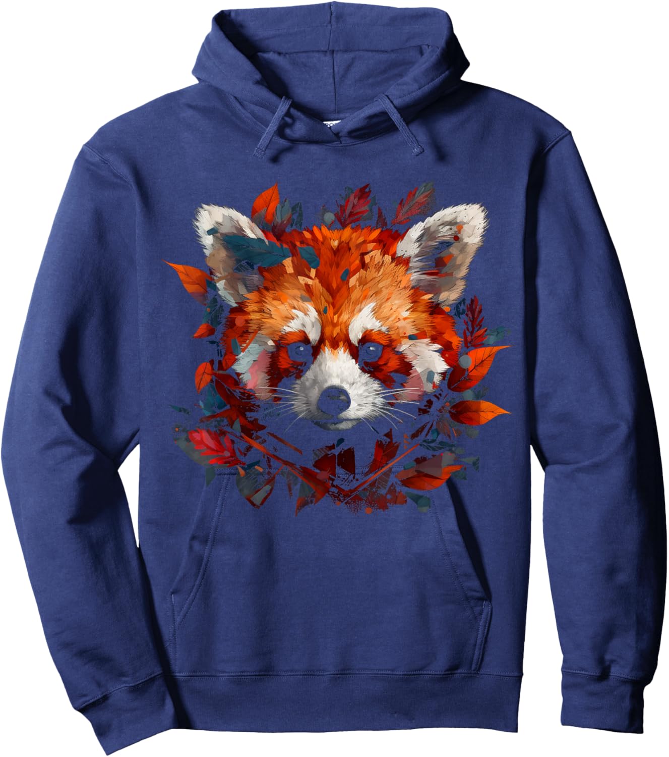 Red Panda Artwork - Autumn Leaves Animal Red Panda Hoodie - Hoodie | Navy