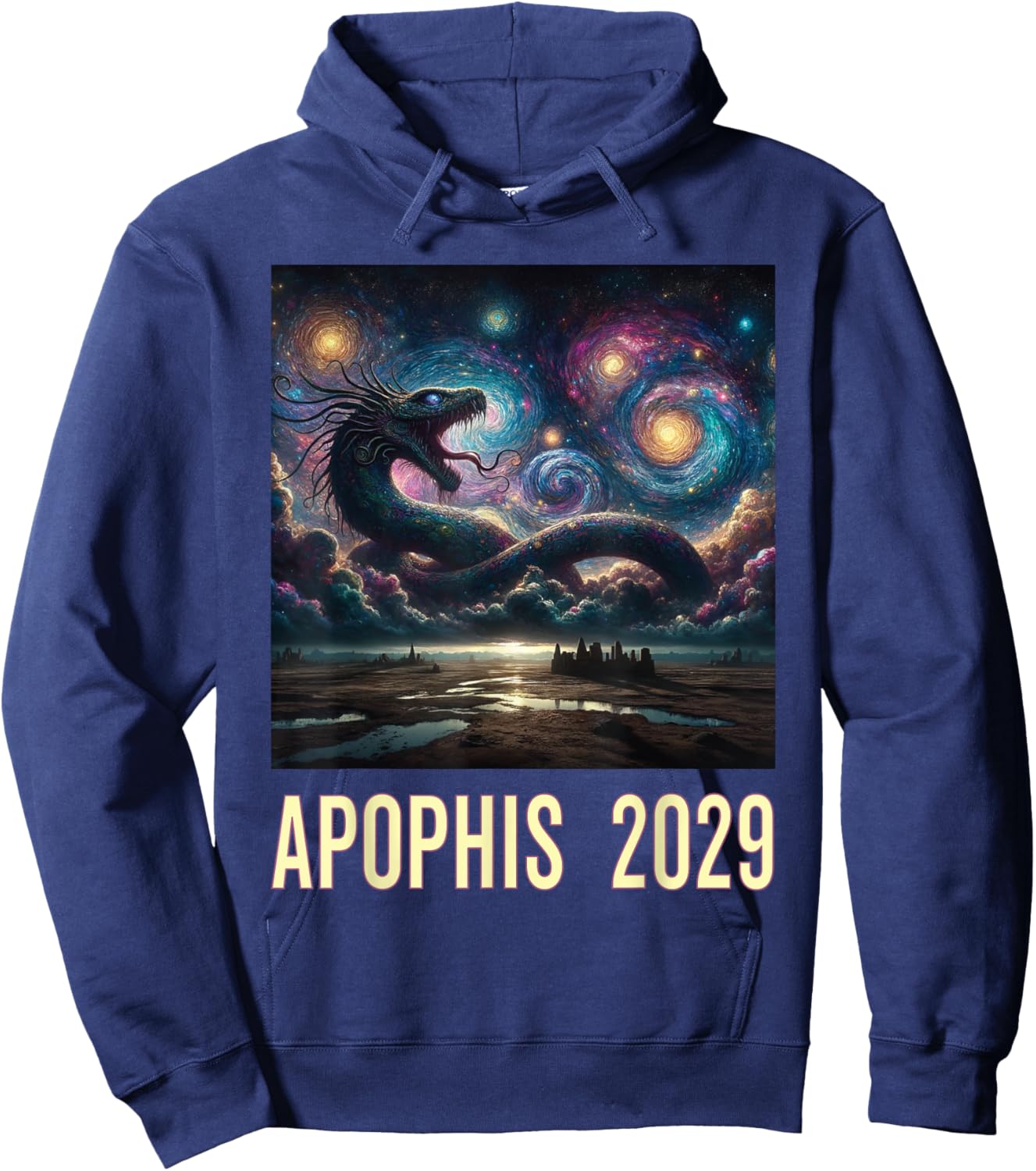 Colorful Asteroid Furious Apophis 2029 Hoodie - Hoodie | Navy