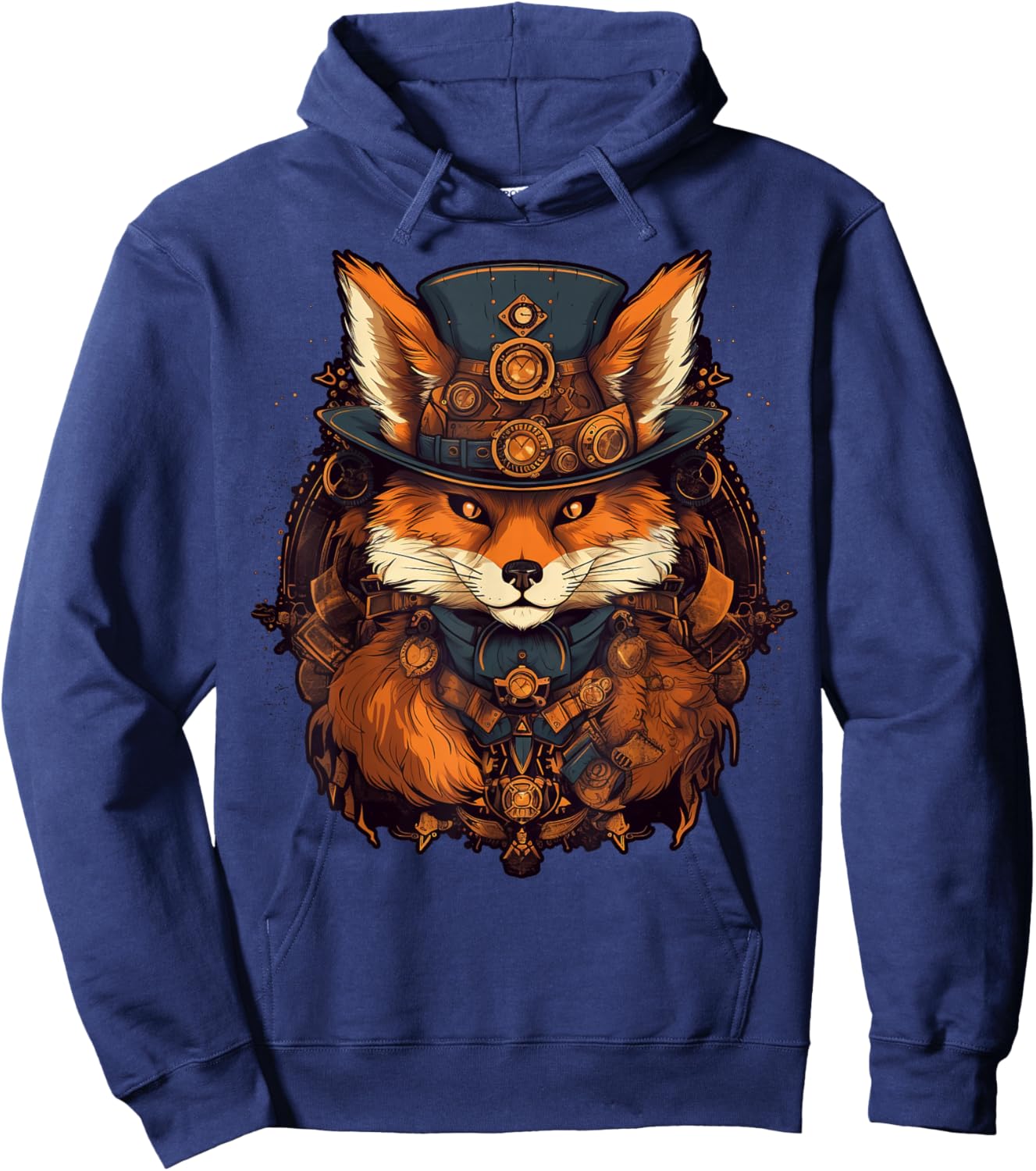 Steampunk Fox Hoodie - Hoodie | Navy
