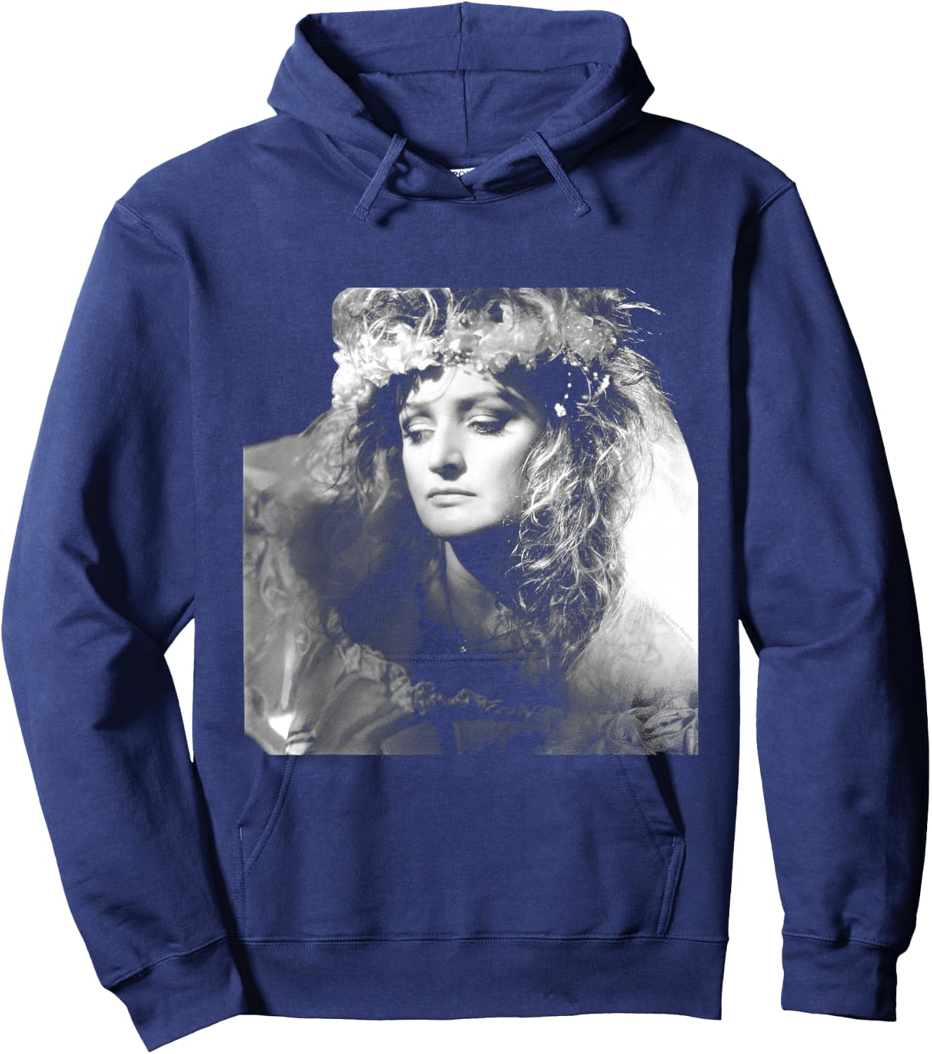 Singer Bonnie Tyler Floral Headdress By Simon Fowler Hoodie - Hoodie | Navy