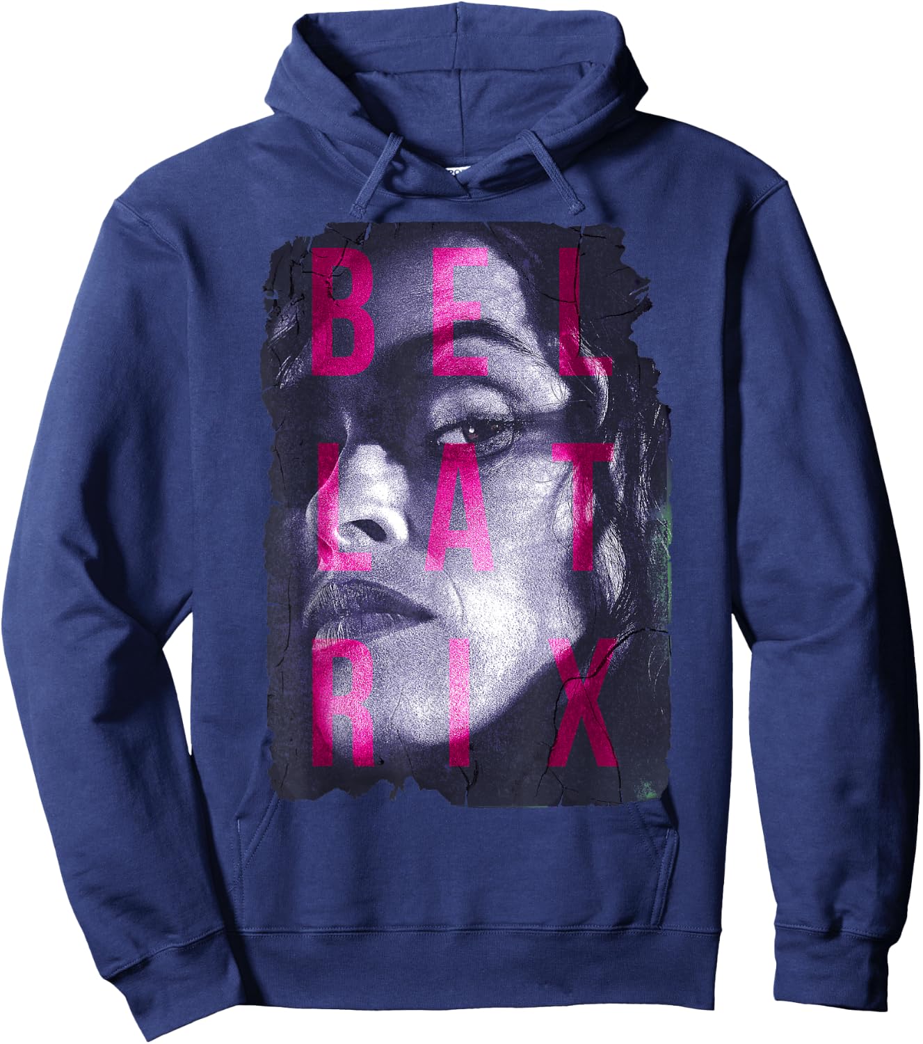 Harry Potter Bellatrix Lestrange Portrait Text Overlay Small Hoodie - Hoodie | Navy