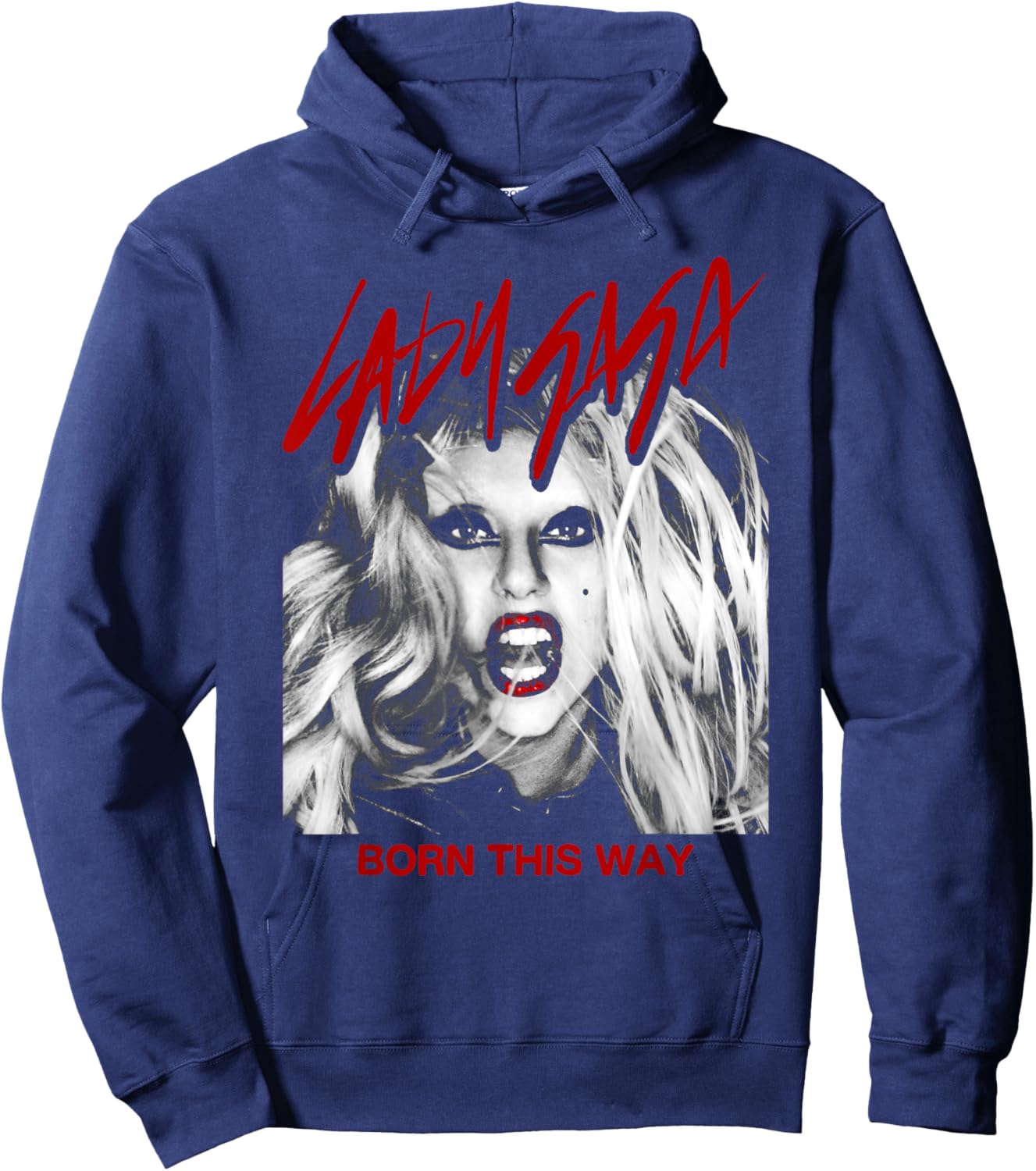 Official Lady Gaga Born This Way Cover Hoodie - Hoodie | Navy