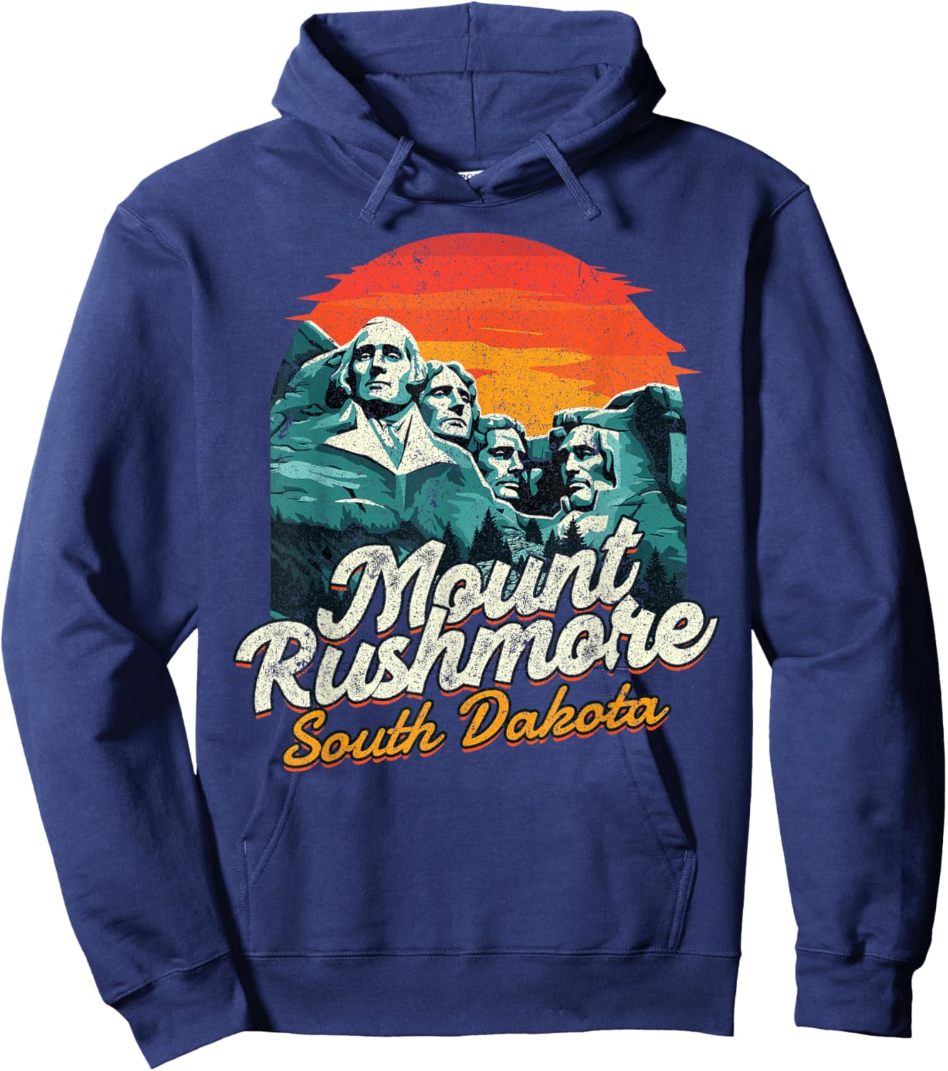 Vintage Mount Rushmore South Dakota National Park Souvenir Hoodie - Hoodie | Navy