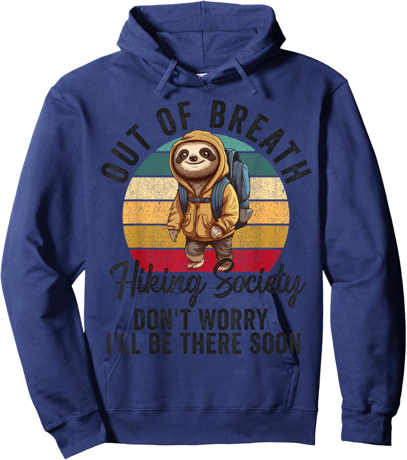 Out of Breath Hiking Society Women Hiker Nature Love Hoodie - Hoodie | Navy