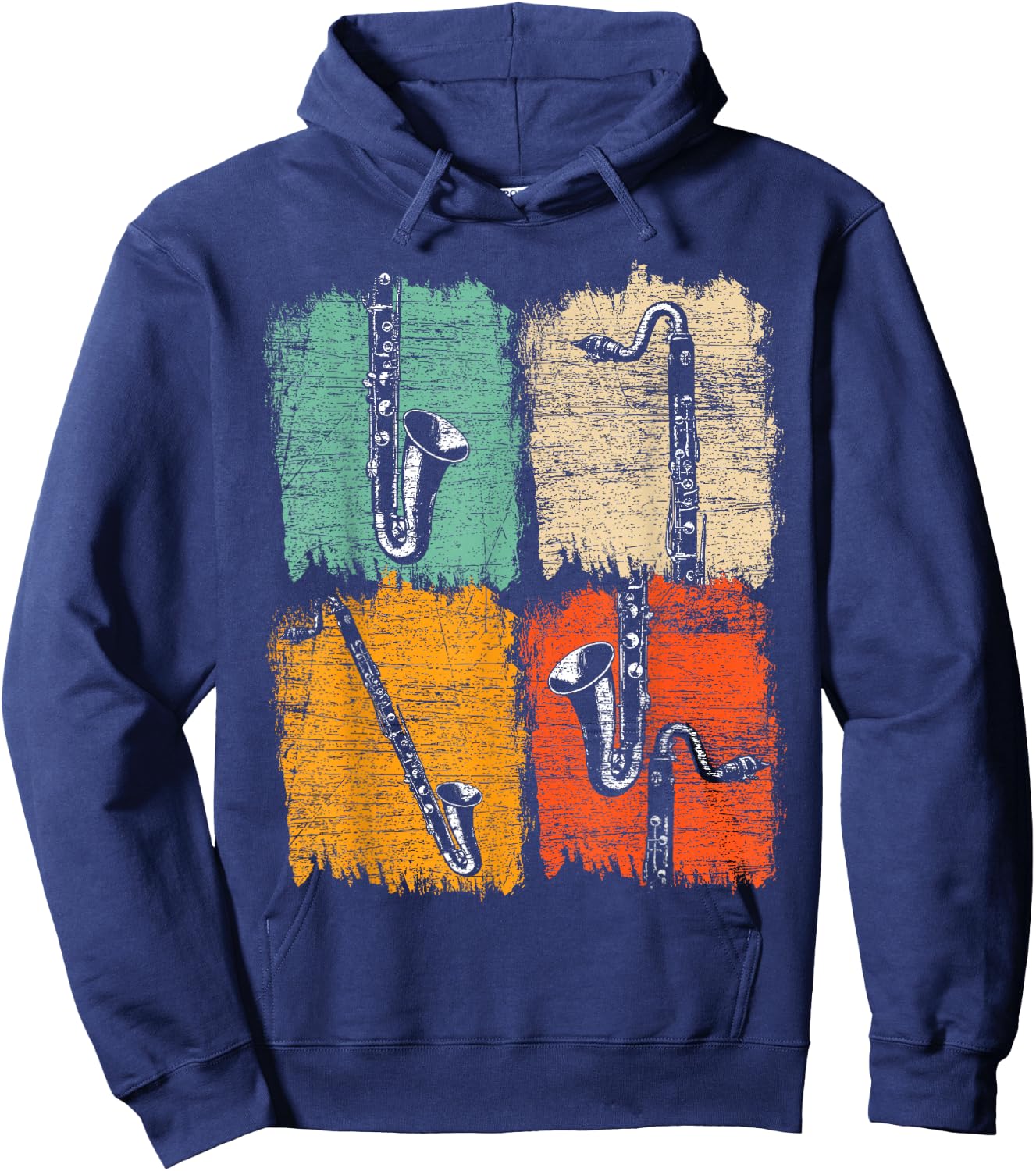 Retro Bass Clarinet Hoodie - Hoodie | Navy