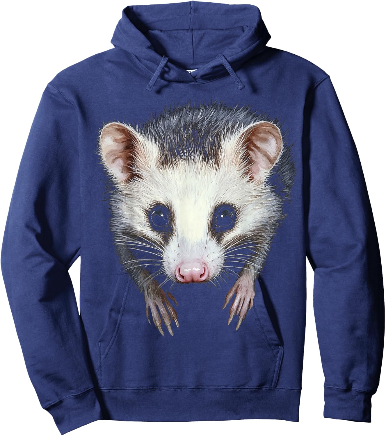 Opossum Animal Motif Artwork Opossum Hoodie - Hoodie | Navy