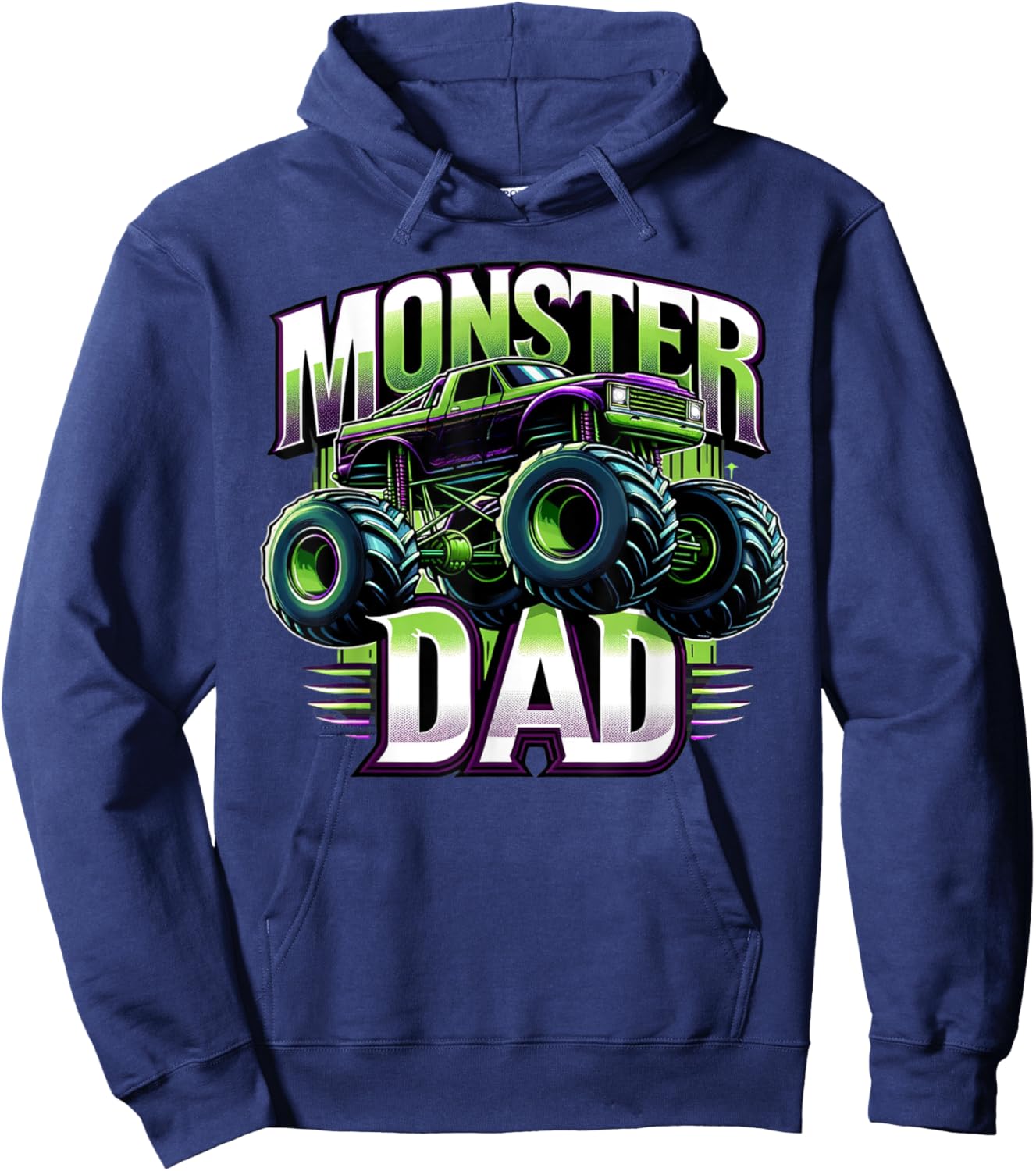 Monster Truck Race Racer Driver Dad Father's Day Hoodie - Hoodie | Navy
