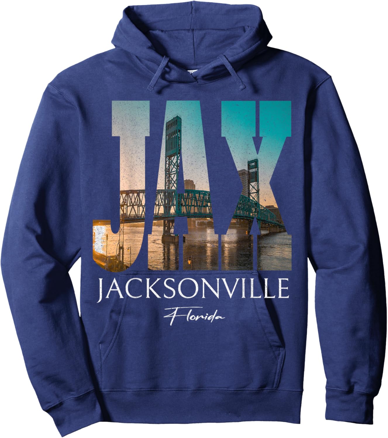 Sunset Jax Bridge Jacksonville Florida FL Souvenir Hoodie - Hoodie | Navy