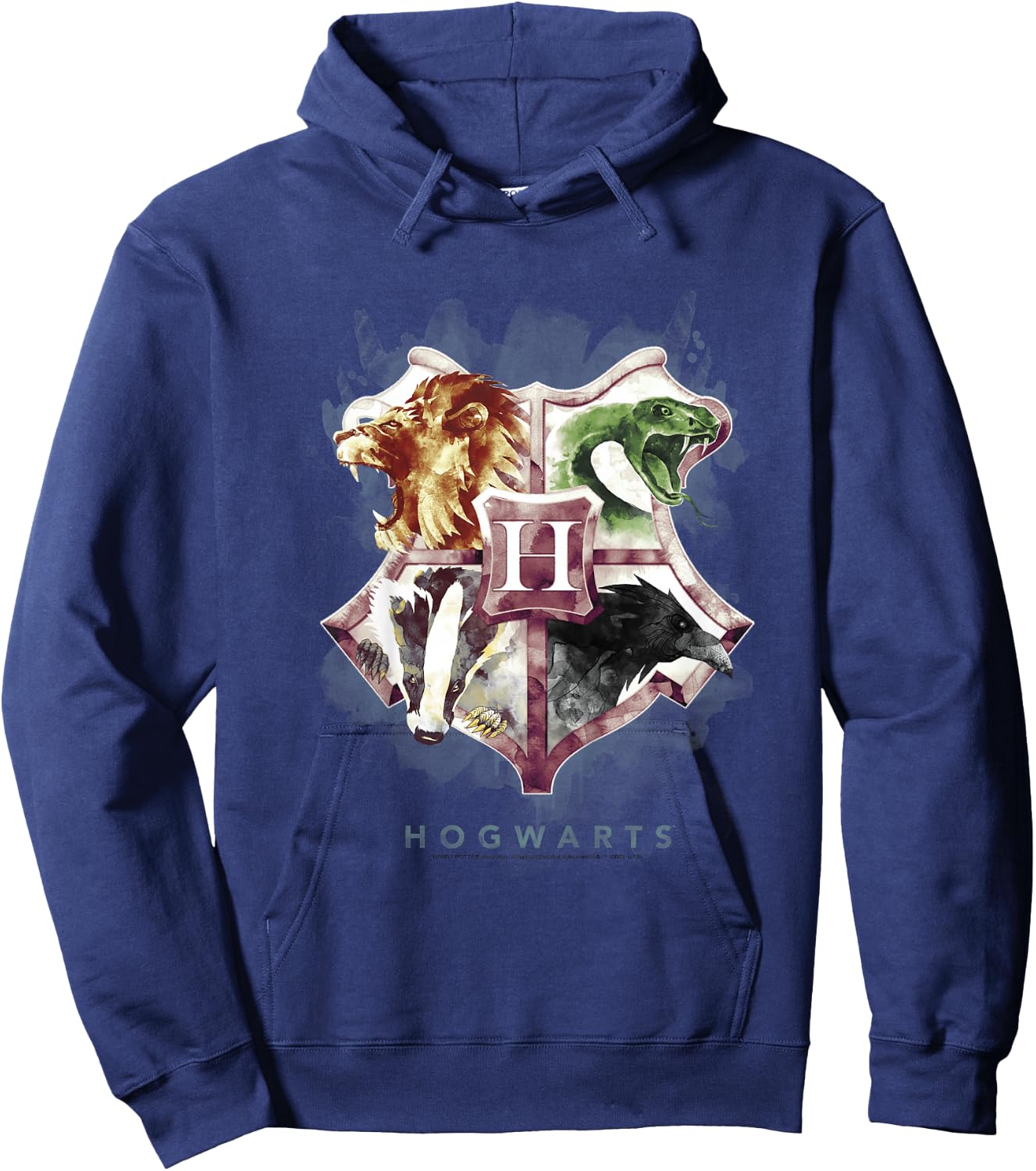 Kids Harry Potter Hogwarts Crest Watercolor Hoodie - Hoodie | Navy