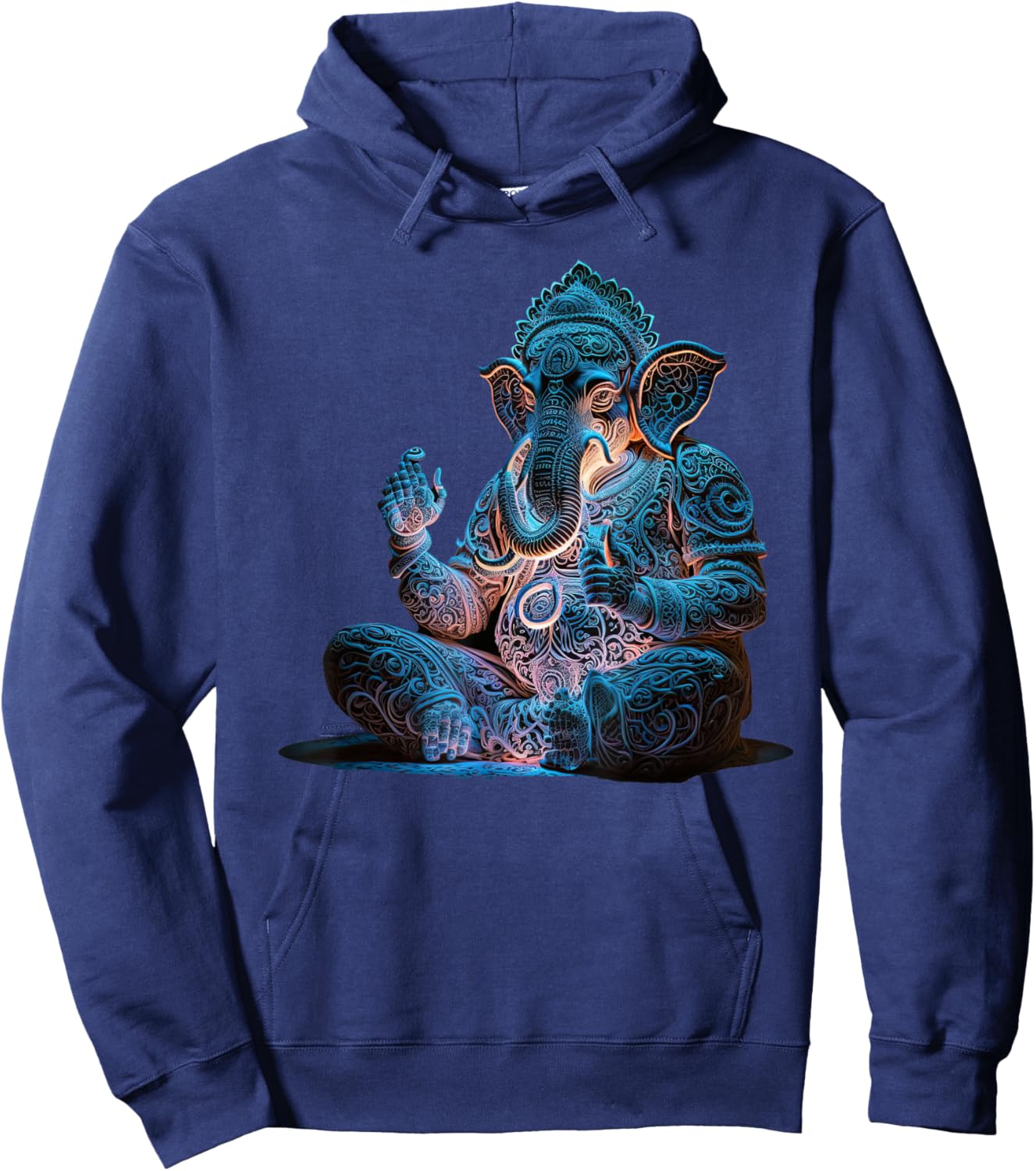 Ganesh Elephant Hindu Yoga Spiritual Meditation. Hoodie - Hoodie | Navy