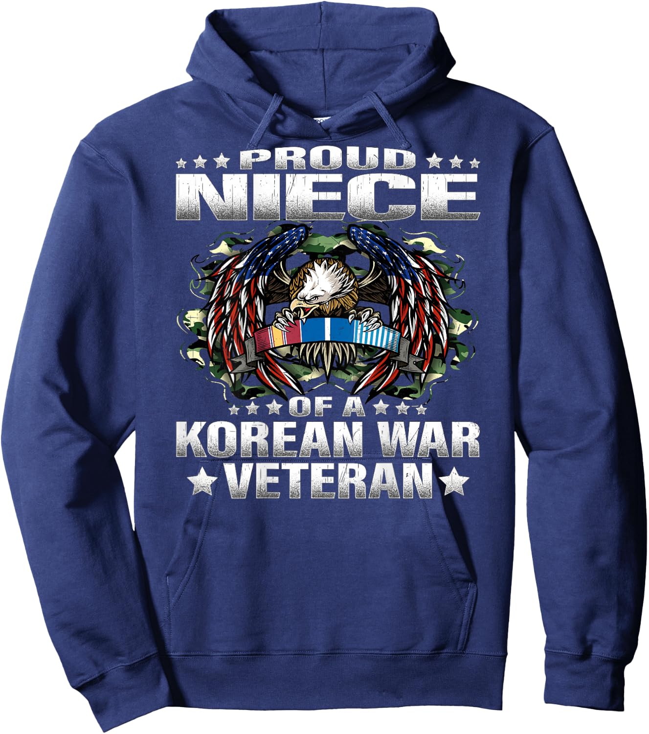 Proud Niece Of A Korean War Veteran Military Vet's Family Hoodie - Hoodie | Navy