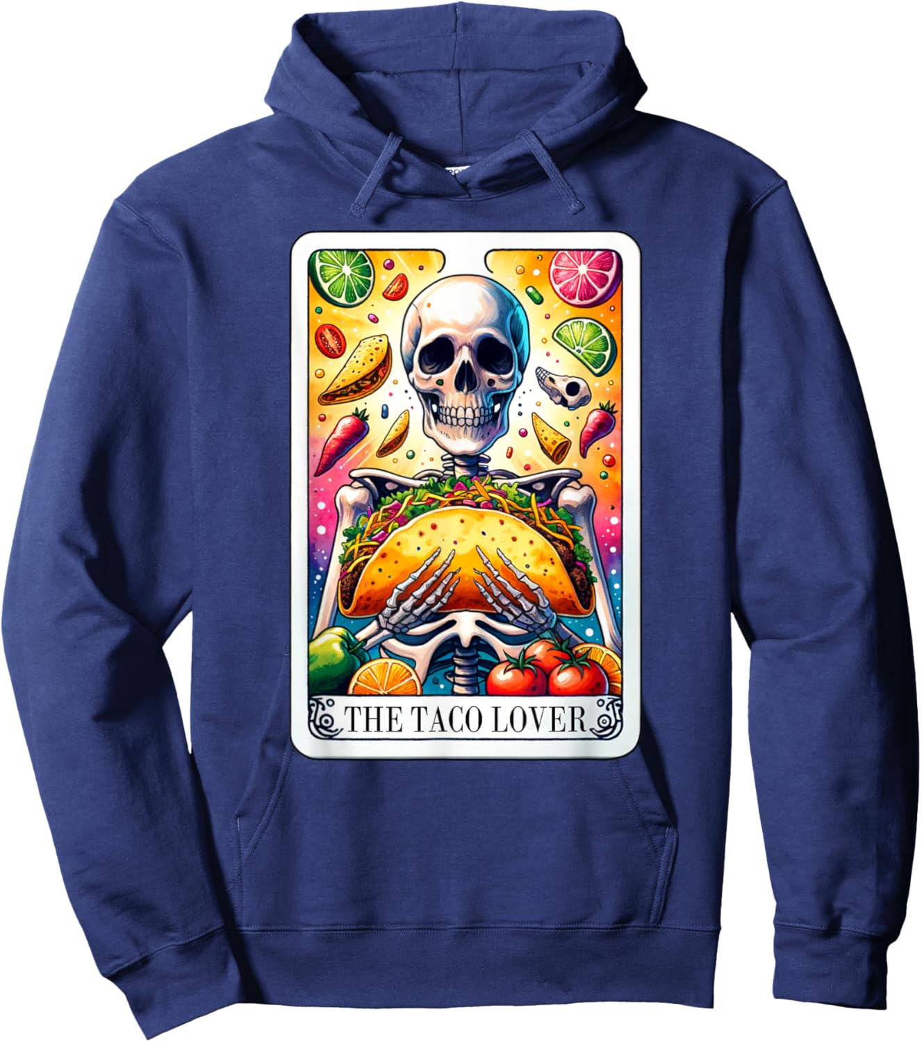 The Taco Lover Tarot Card Taco Tuesday Cinco de Mayo Hoodie - Hoodie | Navy