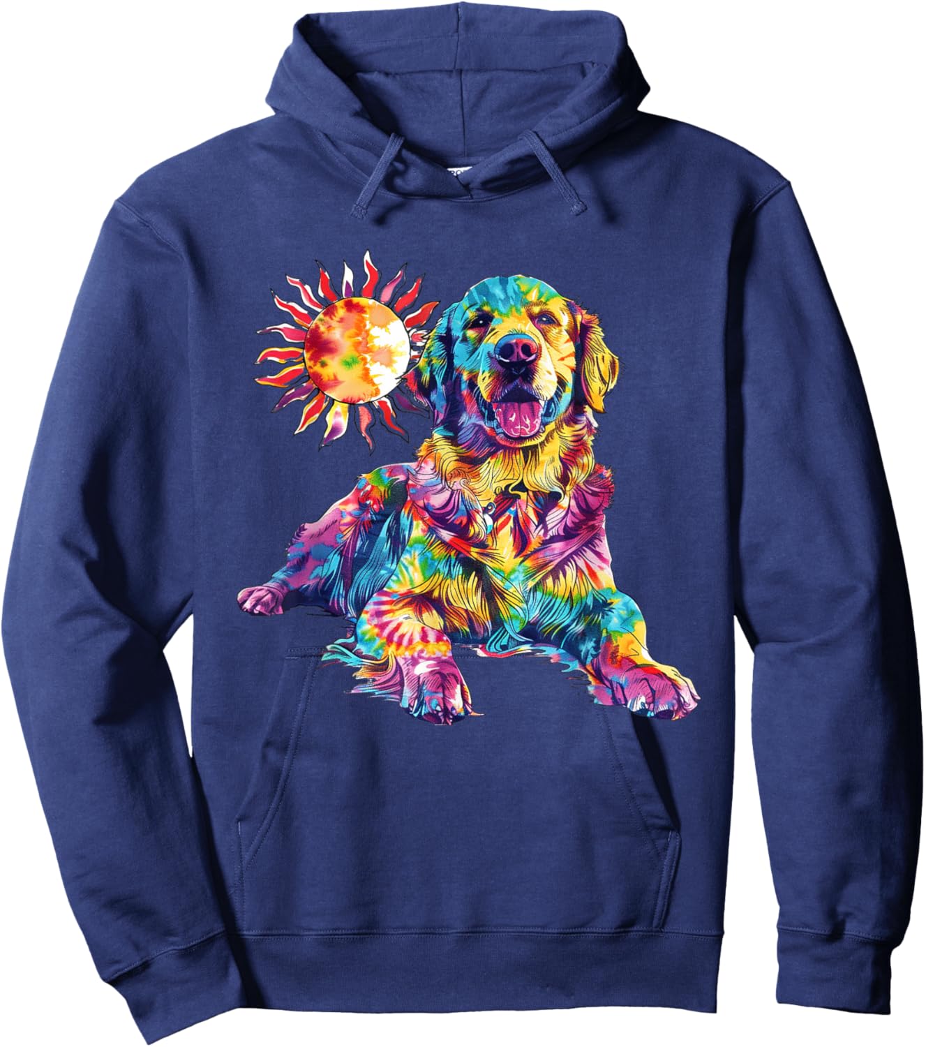 Golden Retriever Dog Colorful Art Image Shirt Lover Hoodie - Hoodie | Navy